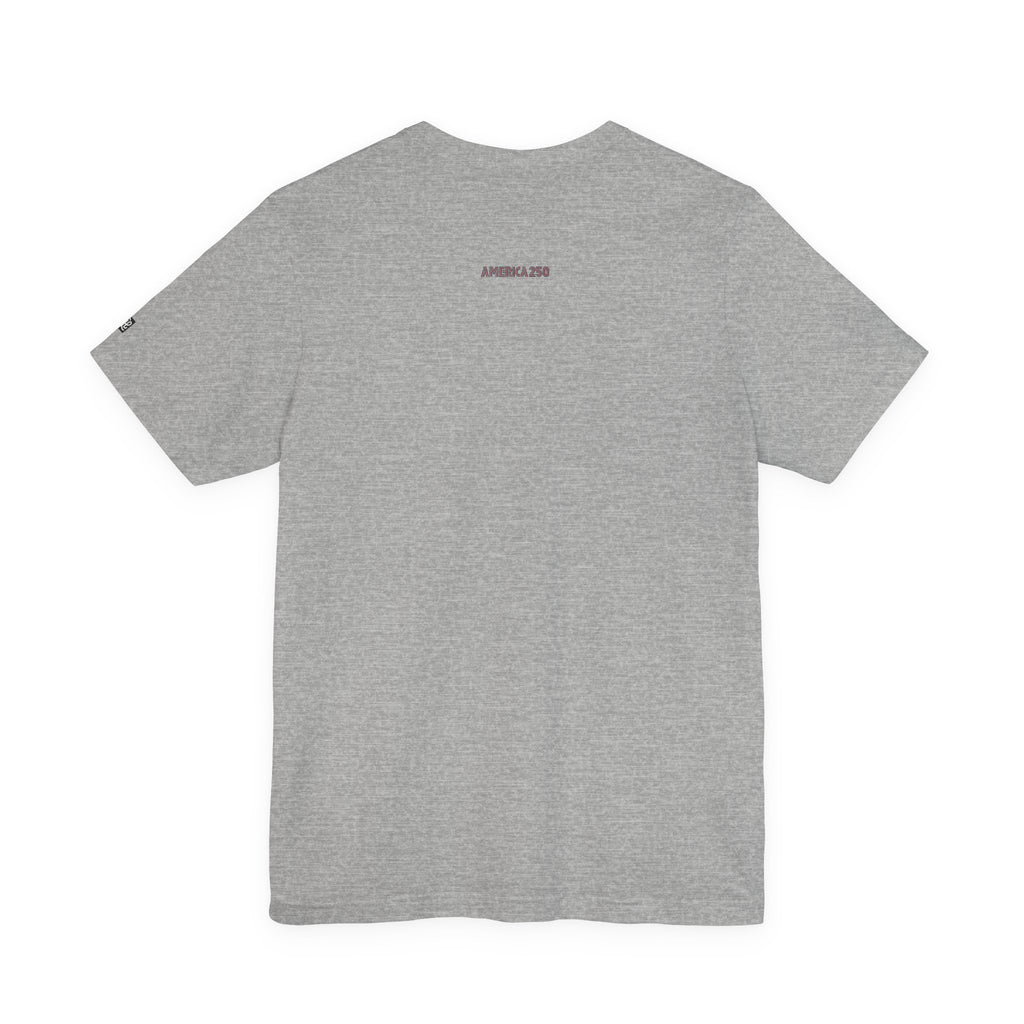 America 250 Tee | Patriotic Red Blue Striped Typography