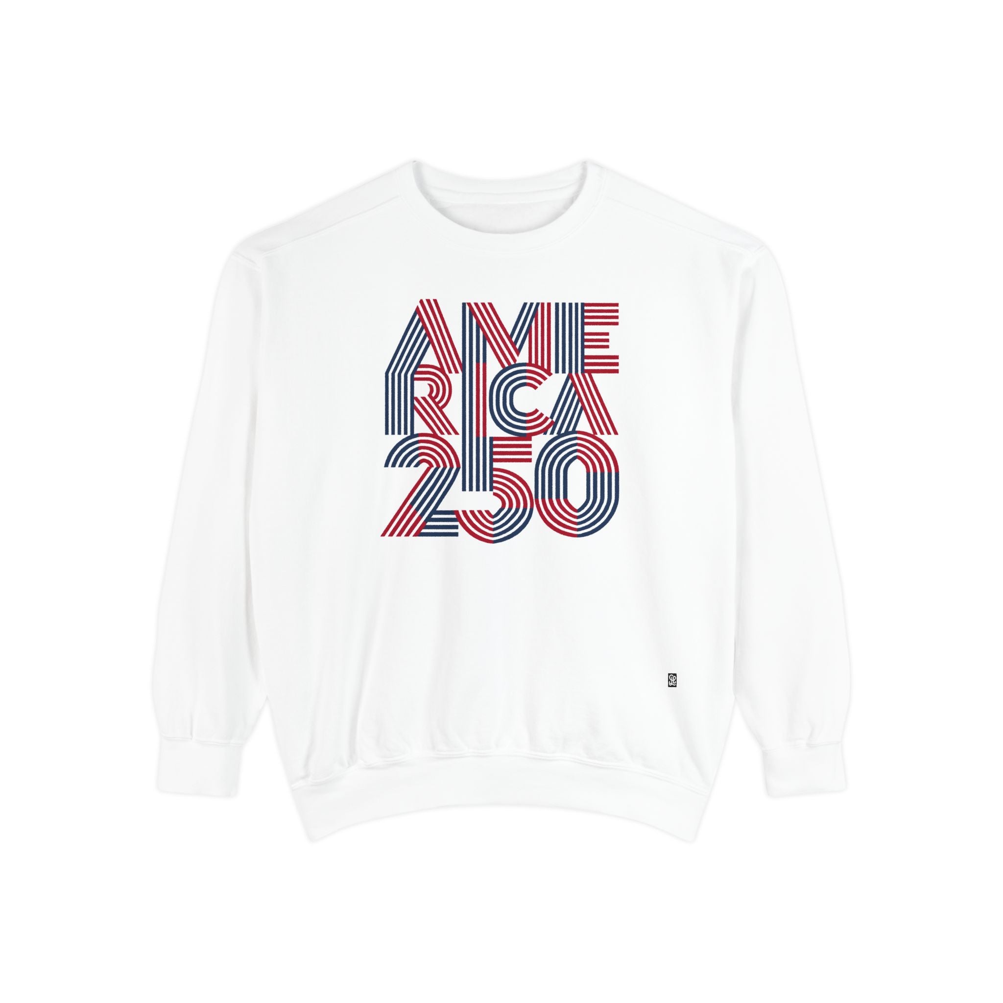 America 250 Retro Stripe Sweatshirt — Patriotic 250th Anniversary Crewneck