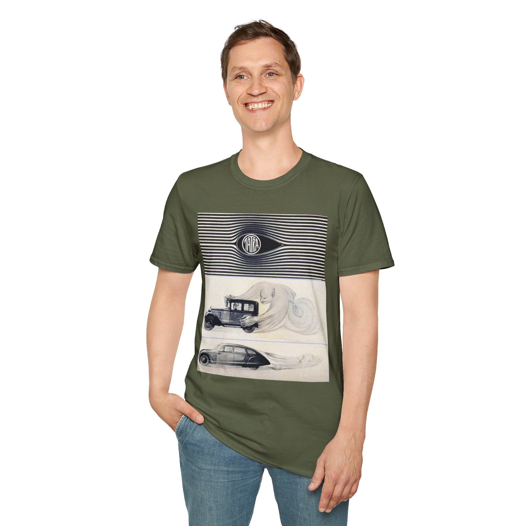 oryggy Originals Summer line Retro Stripes & Classic Car Illustration Tee