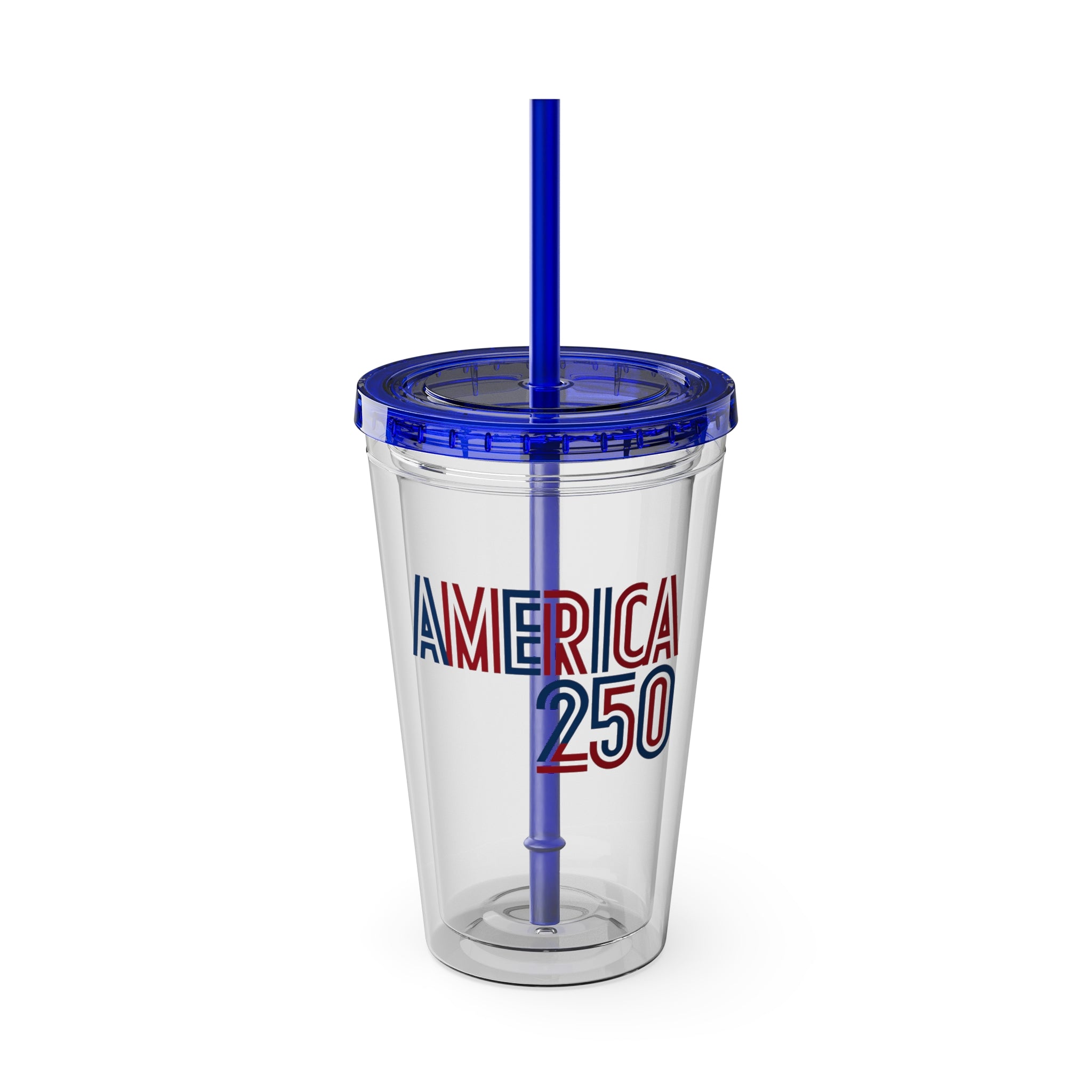 America 250 Tumbler | 16oz Clear Straw Cup