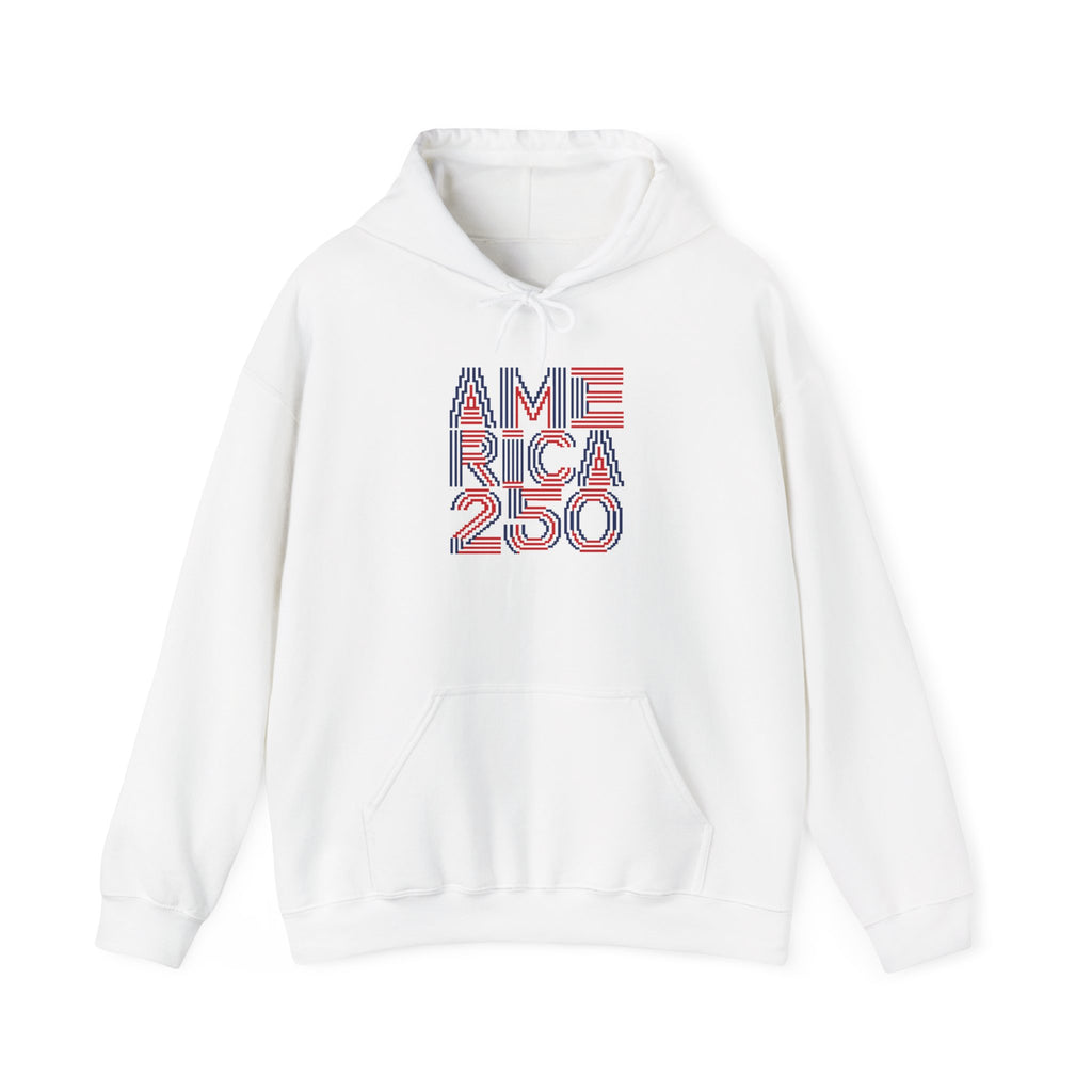 America 250 / USA 2026 Retro Stripe Hoodie — Patriotic 4th of July Anniversary Sweatshirt