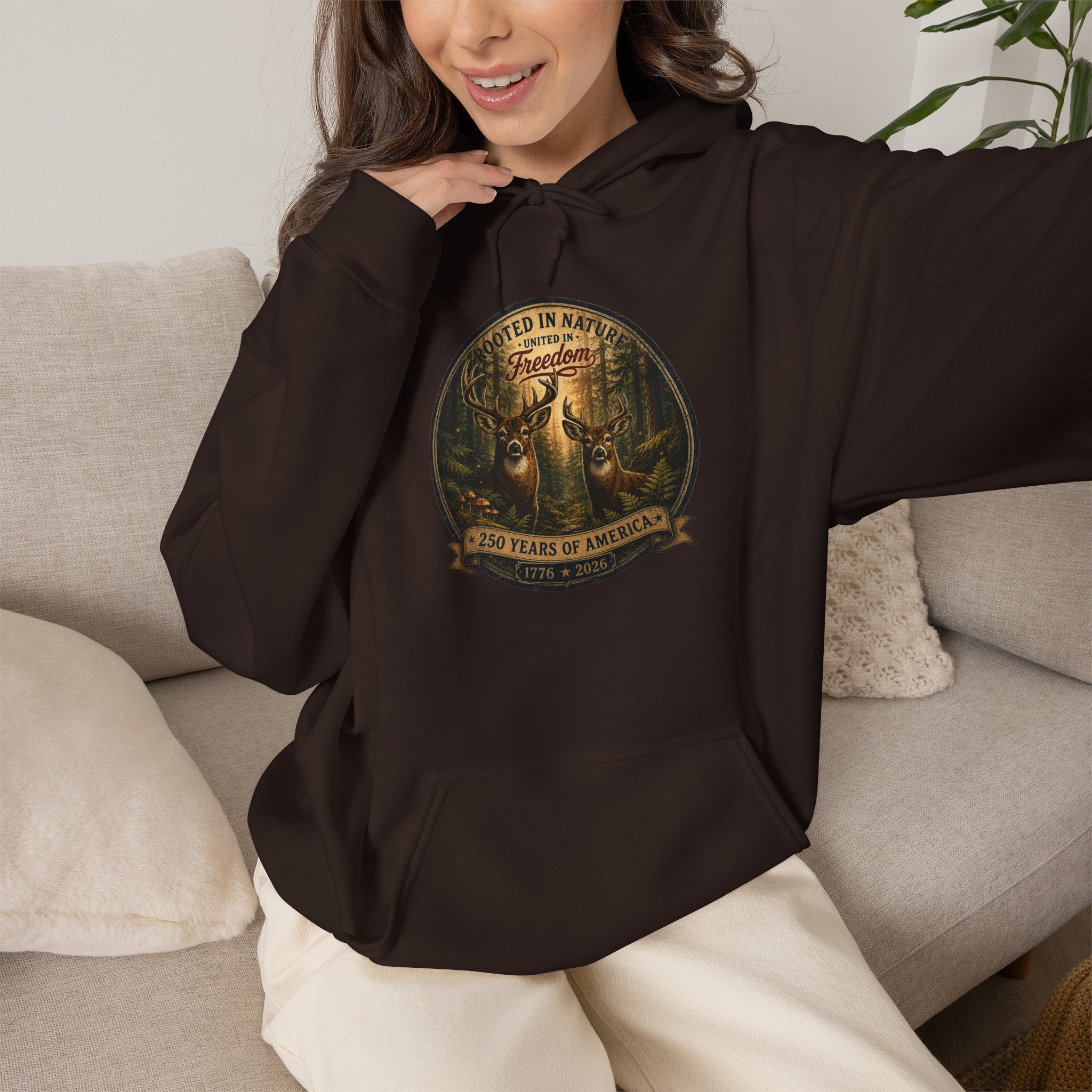 oryggy - america-250-unisex-heavy-blend™-hooded-sweatshirt-rooted-in-nature - Vintage Patriotic Apparel