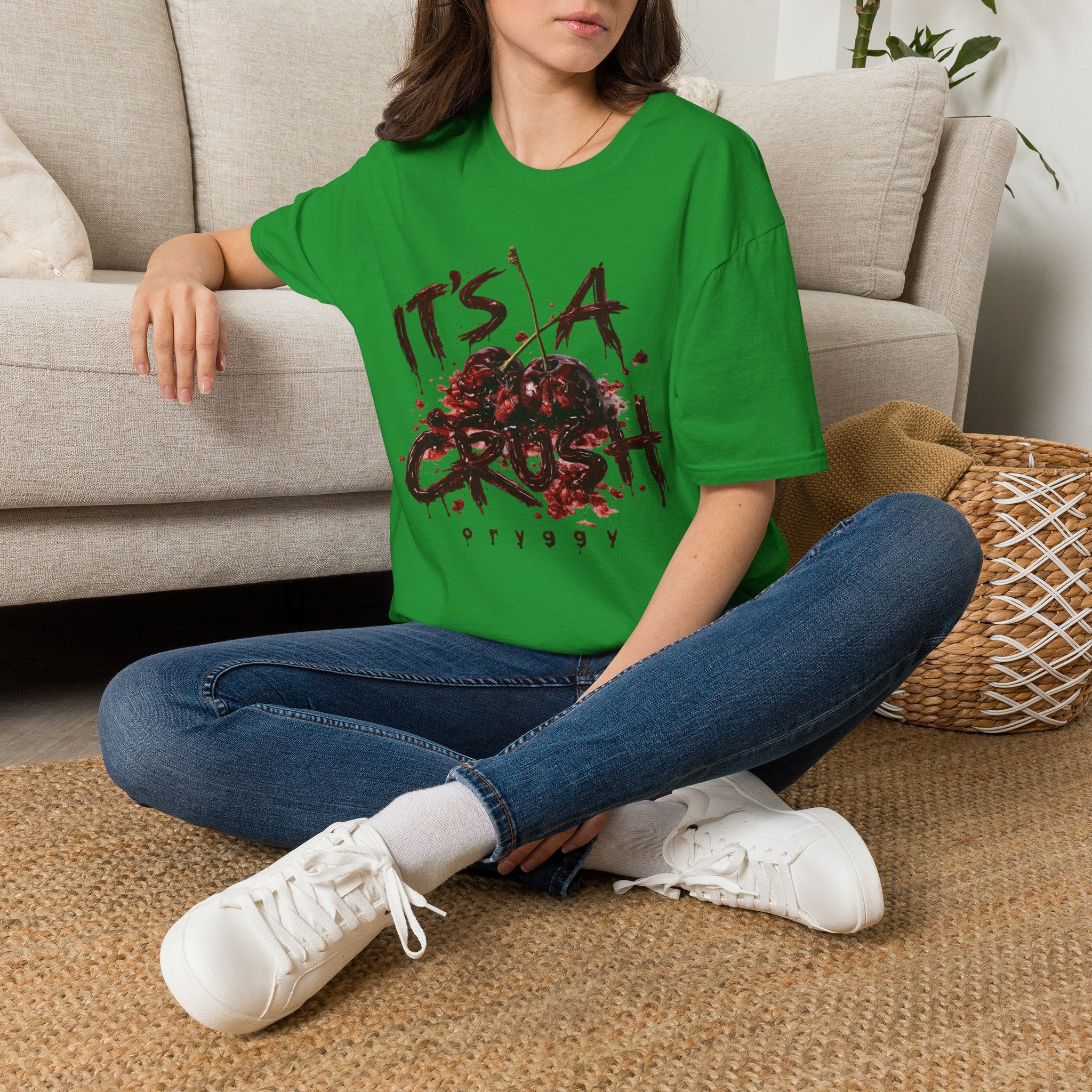 oryggy Originals Summer line T-Shirt — "It's a Crush" Cherry Graphic Tee