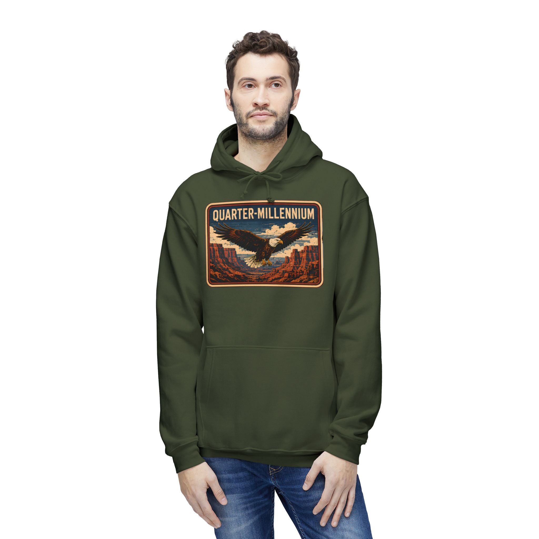 America 250 Quarter-Millennium Vintage Landscape Hoodie — Made in USA