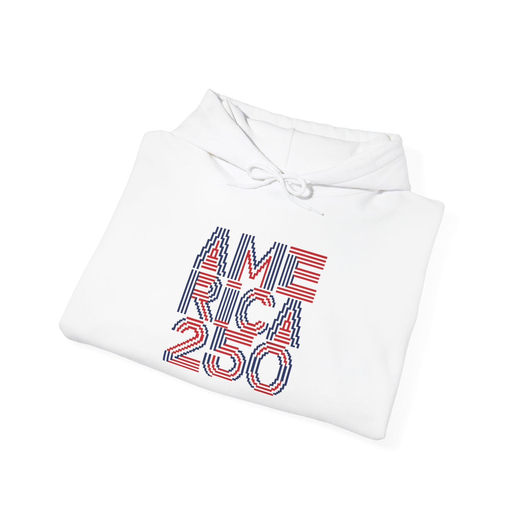 America 250 / USA 2026 Retro Stripe Hoodie — Patriotic 4th of July Anniversary Sweatshirt