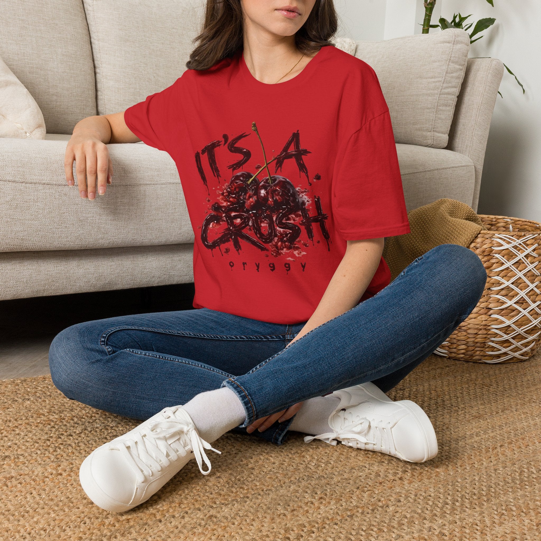 oryggy Originals Summer line T-Shirt — "It's a Crush" Cherry Graphic Tee