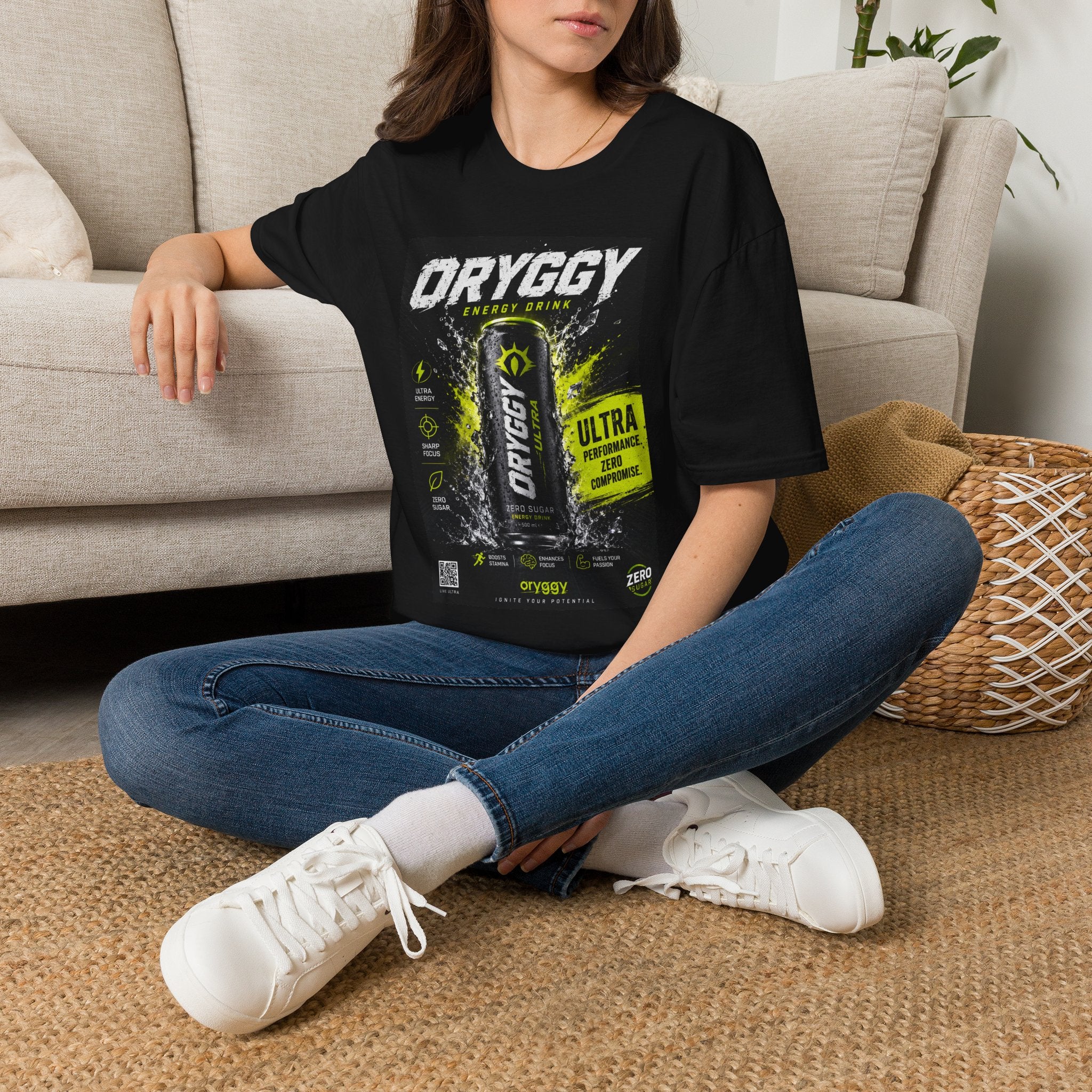 oryggy Originals Summer line Energy Drink T-Shirt — Neon Can Graphic Tee