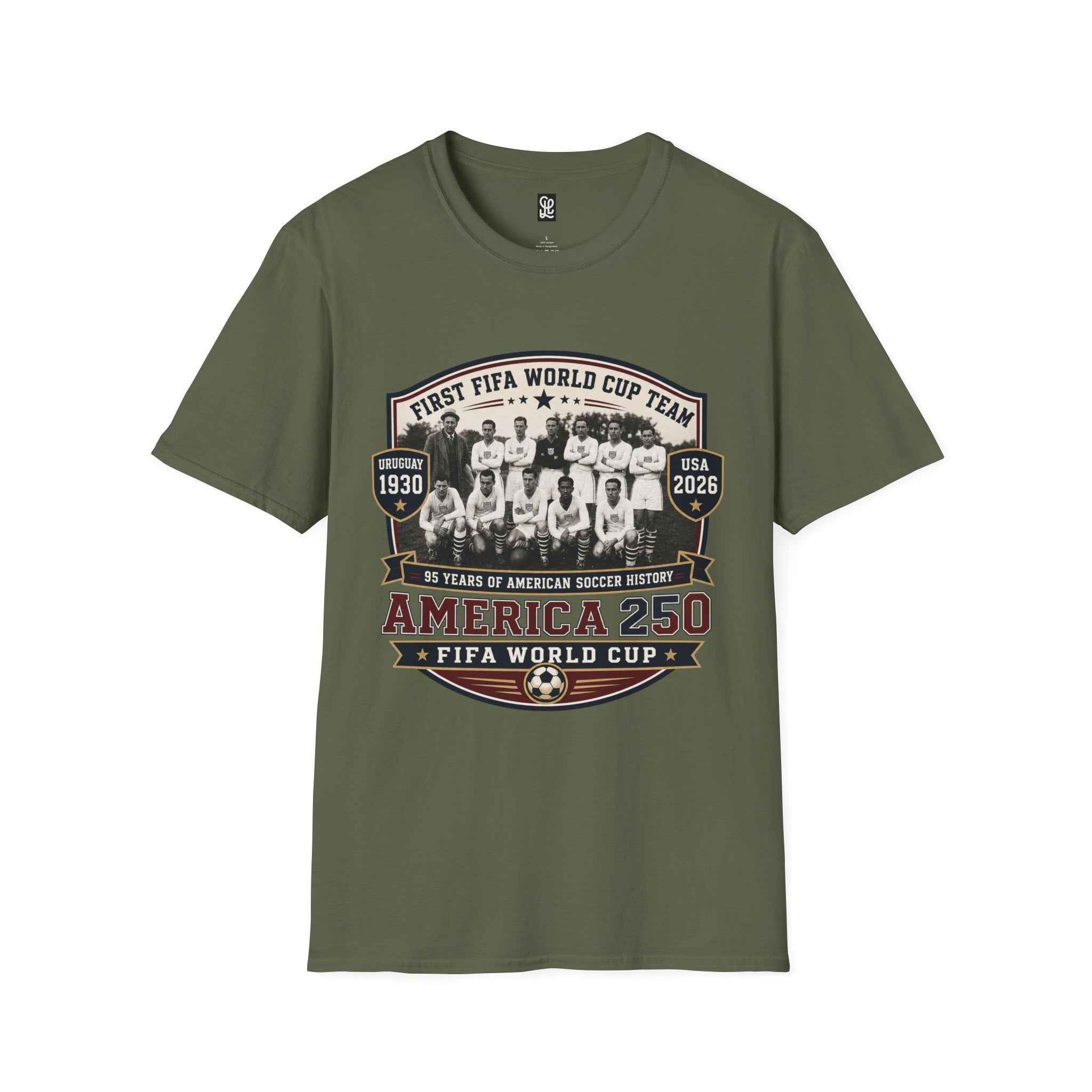 America 250 x FIFA World Cup 2026 USA Soccer Vintage Team T-Shirt — Uruguay 1930 Retro Soccer Tee