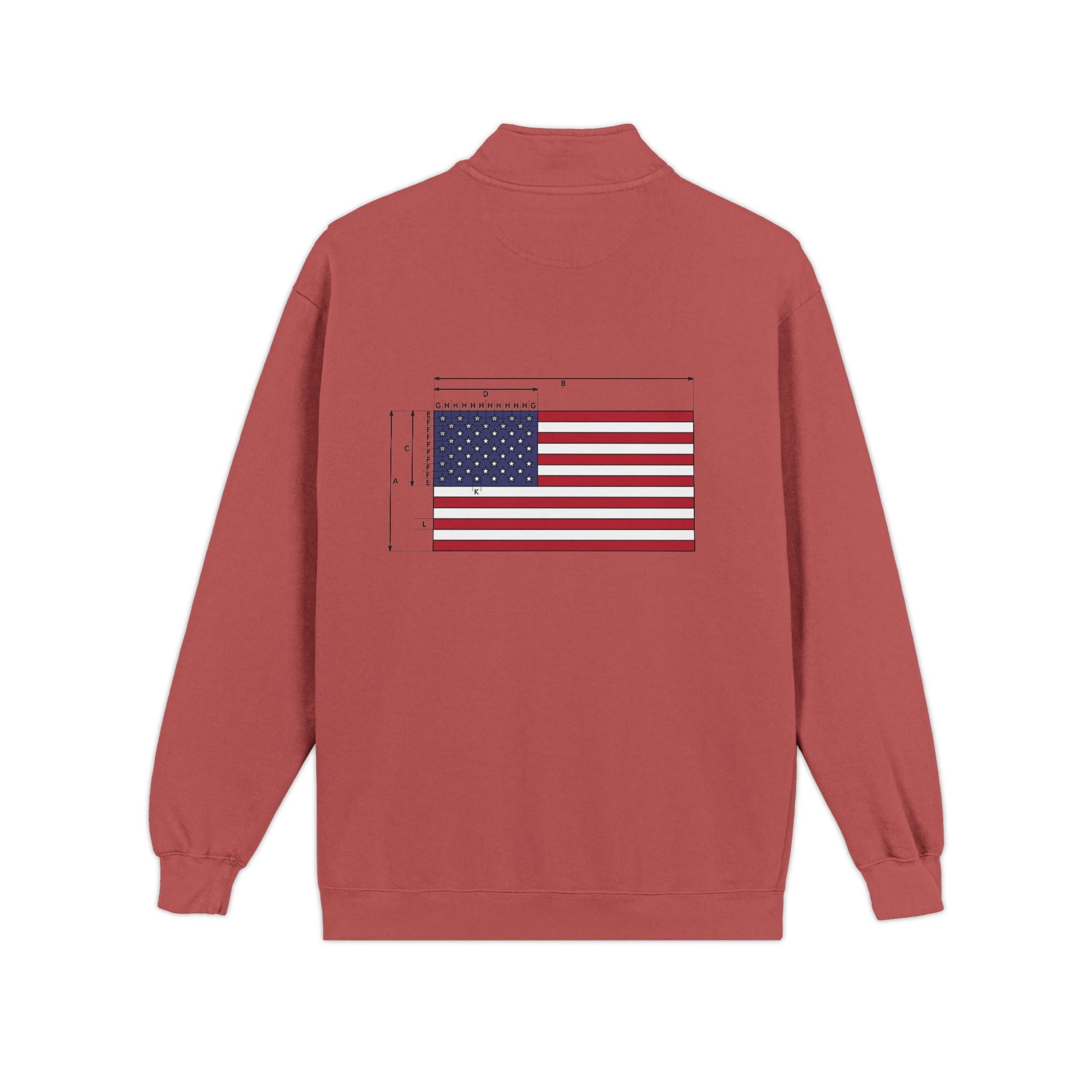 Quarter-Zip Sweatshirt — American Flag '250' Chest Logo