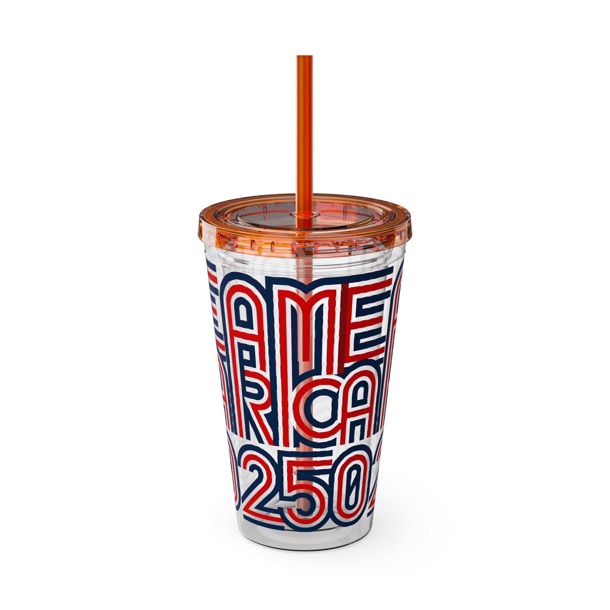 America 250 Tumbler | Patriotic Red White Blue Straw Cup