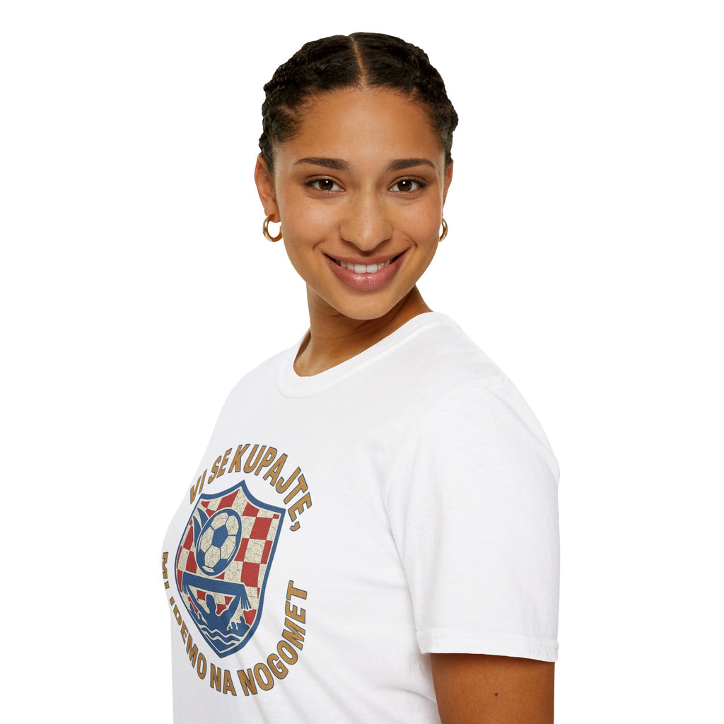 FIFA World Cup 2026 Personalized T‑Shirt — “Vi se kupajte, mi idemo na nogomet” Retro Croatian Design