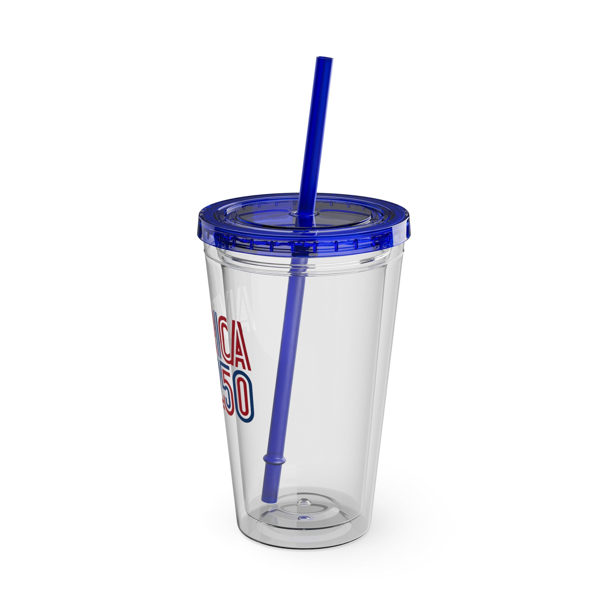 America 250 Tumbler | 16oz Clear Straw Cup