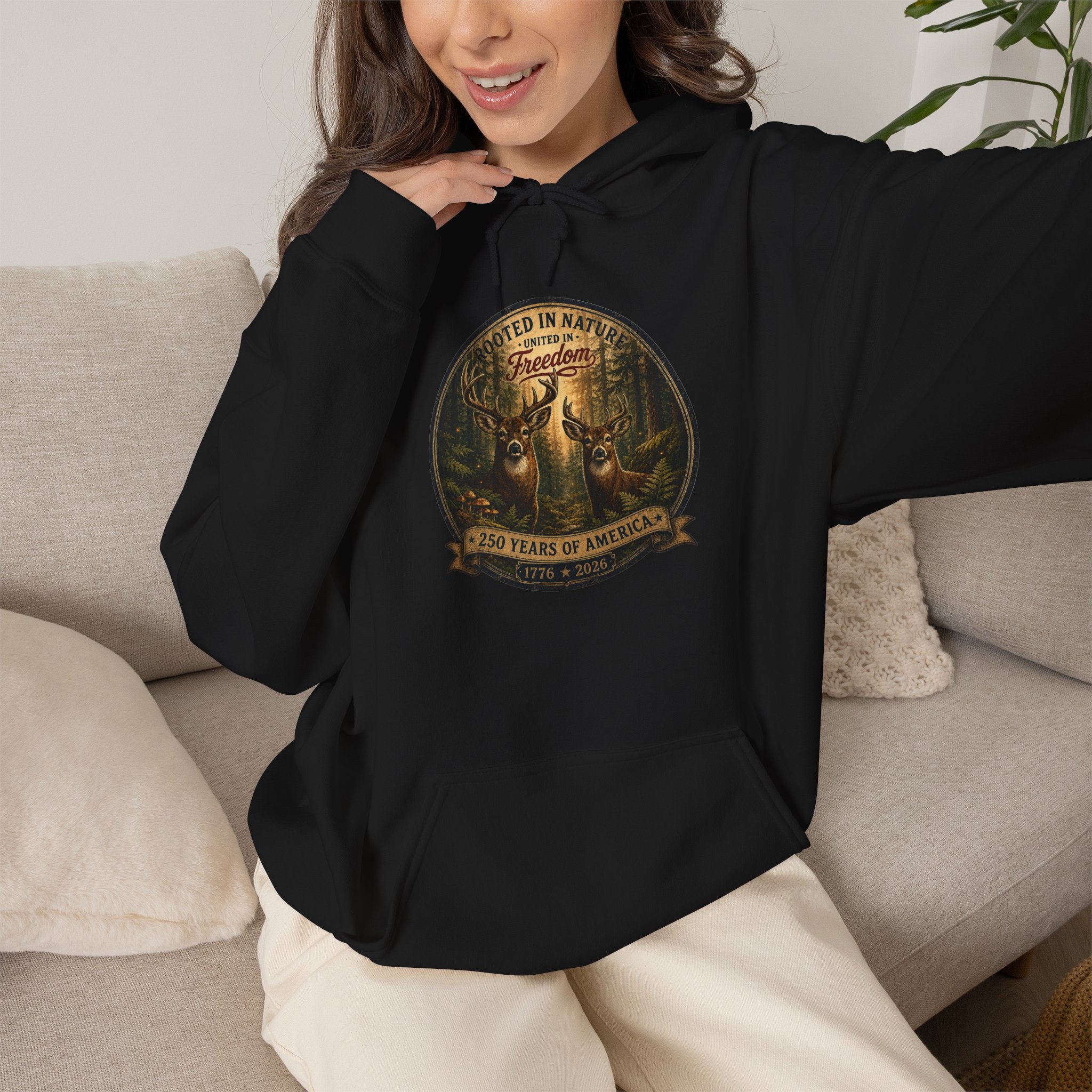 oryggy - america-250-unisex-heavy-blend™-hooded-sweatshirt-rooted-in-nature - Vintage Patriotic Apparel