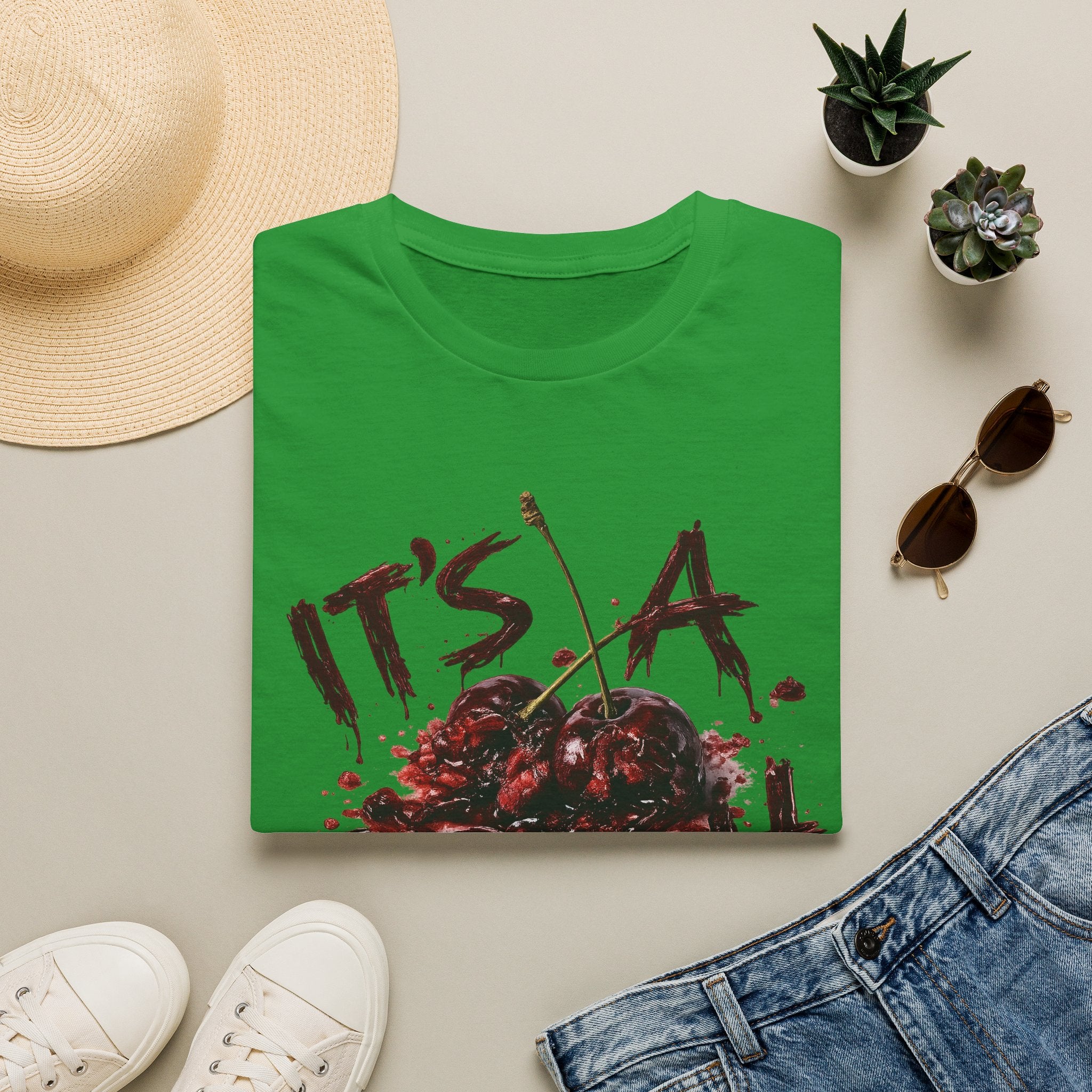 oryggy Originals Summer line T-Shirt — "It's a Crush" Cherry Graphic Tee