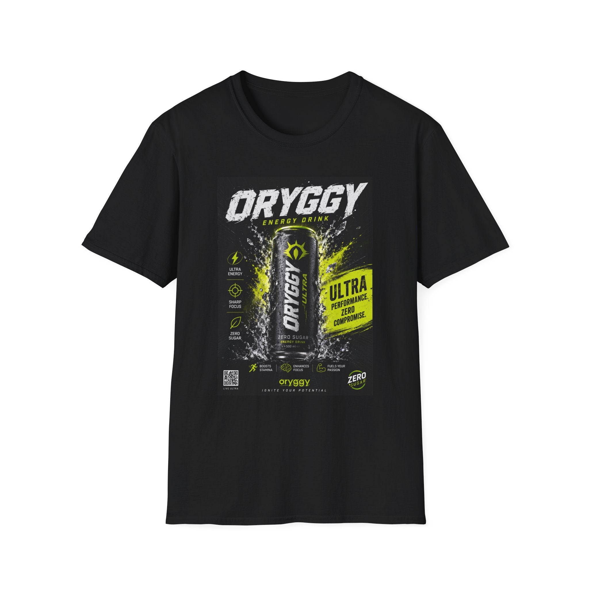 oryggy Originals Summer line Energy Drink T-Shirt — Neon Can Graphic Tee