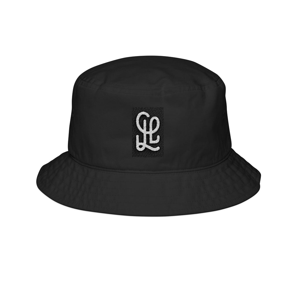 Embroidered Monogram Bucket Hat — Minimal Script Logo Casual Sun Hat