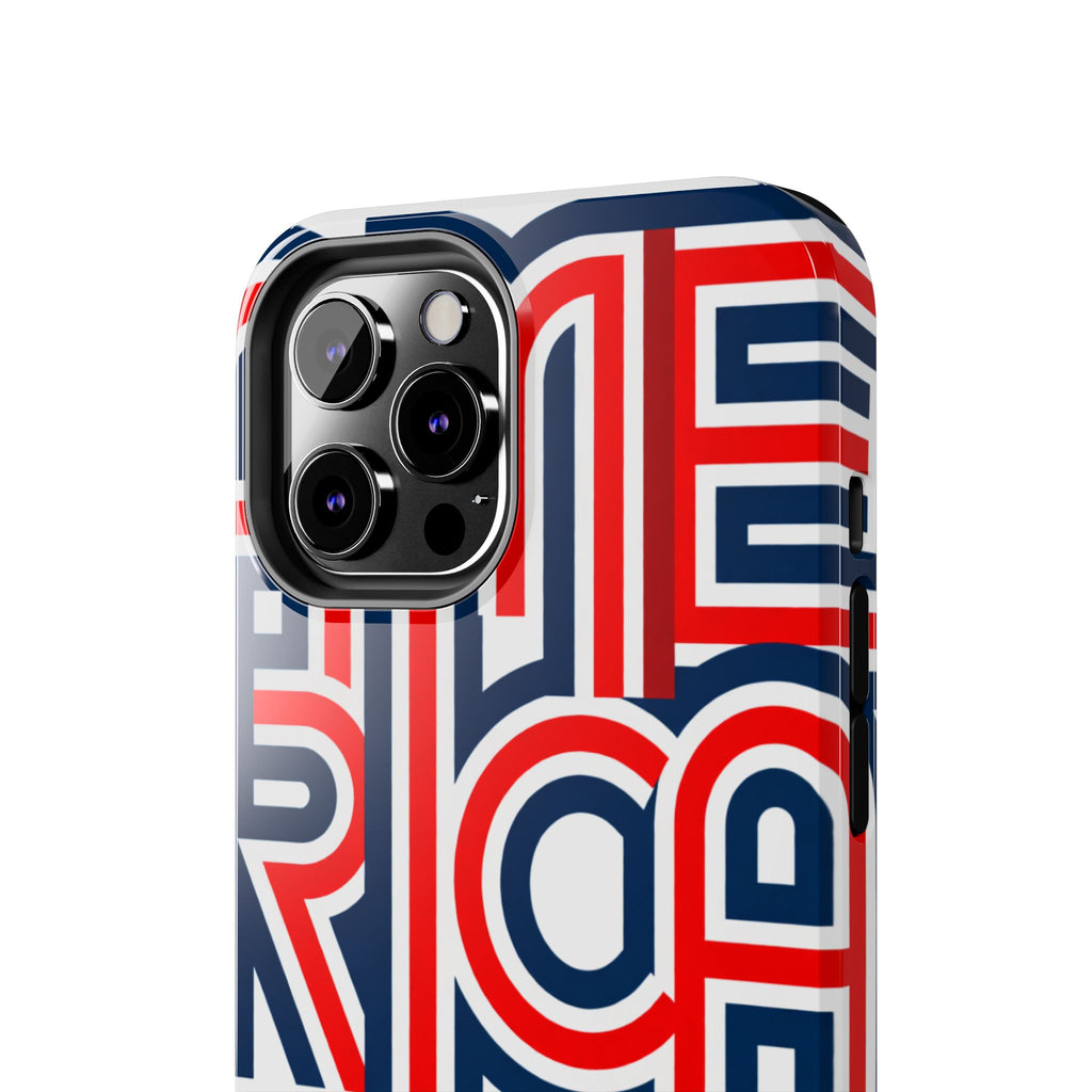 Patriotic 'America 250' Tough Phone Case – Red, White & Blue Retro Typography