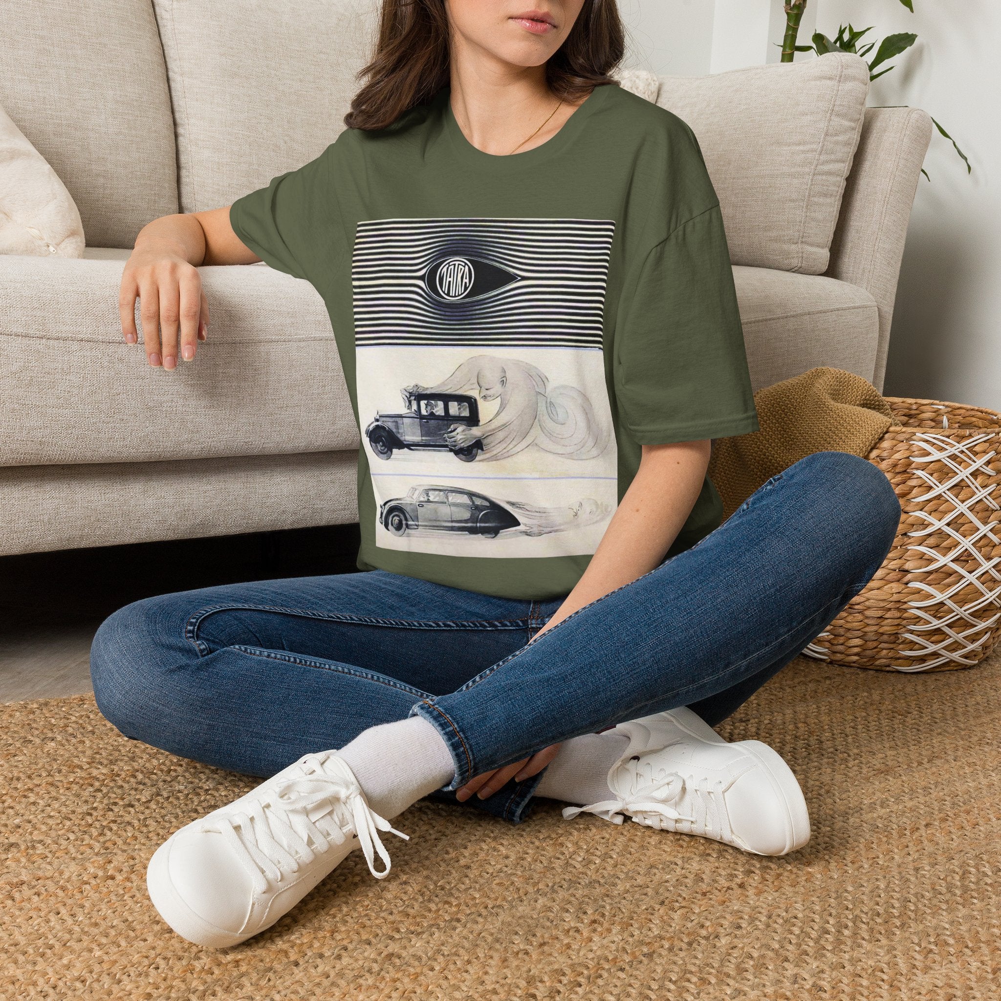 oryggy Originals Summer line Retro Stripes & Classic Car Illustration Tee