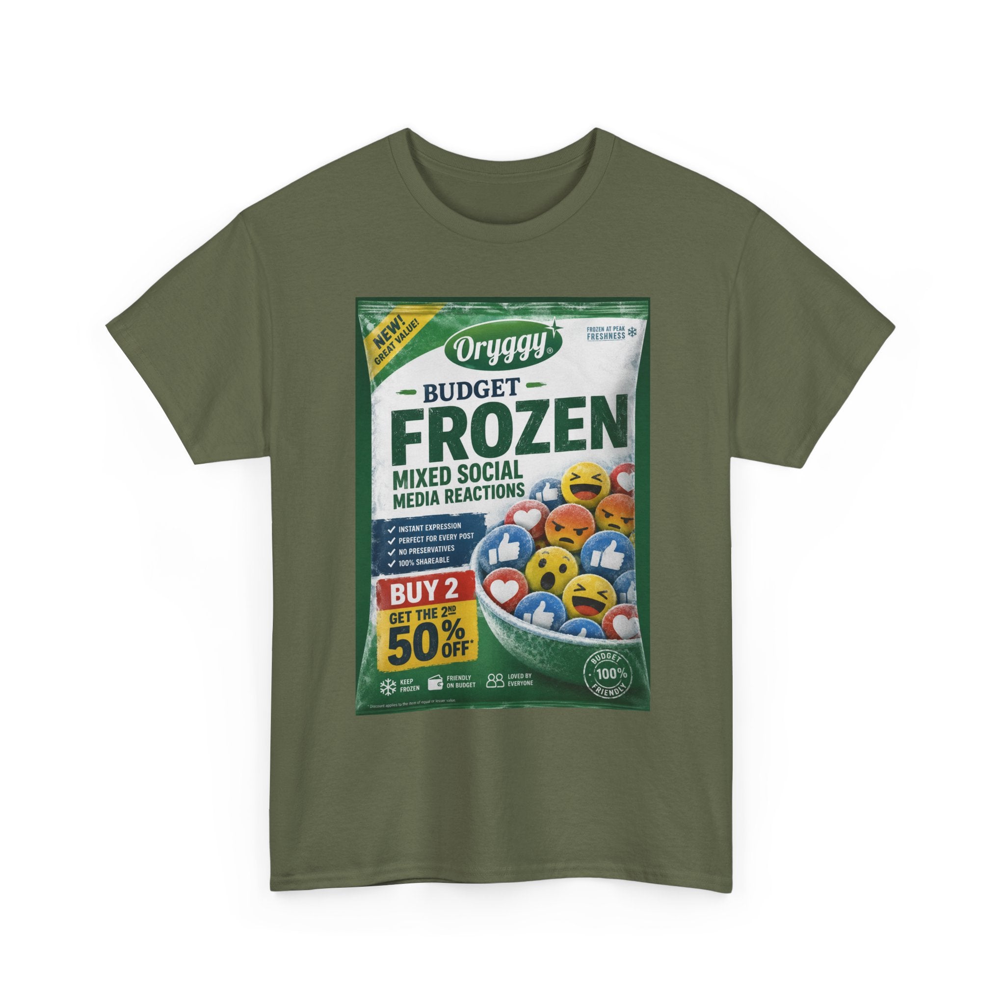 oryggy Originals Summer line 'Budget Frozen Mixed Social Media Reactions' Graphic Tee