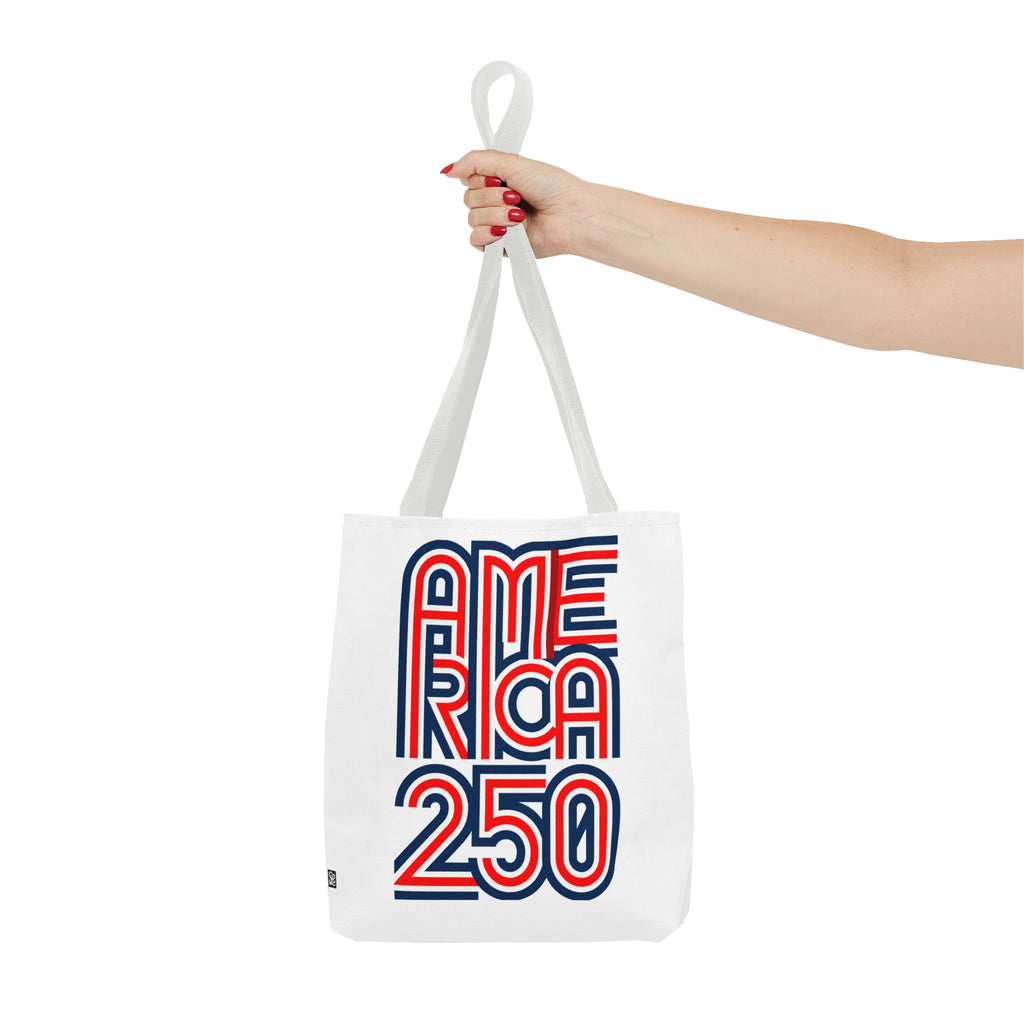America 250 Tote Bag — Patriotic Red, White & Blue Commemorative Tote