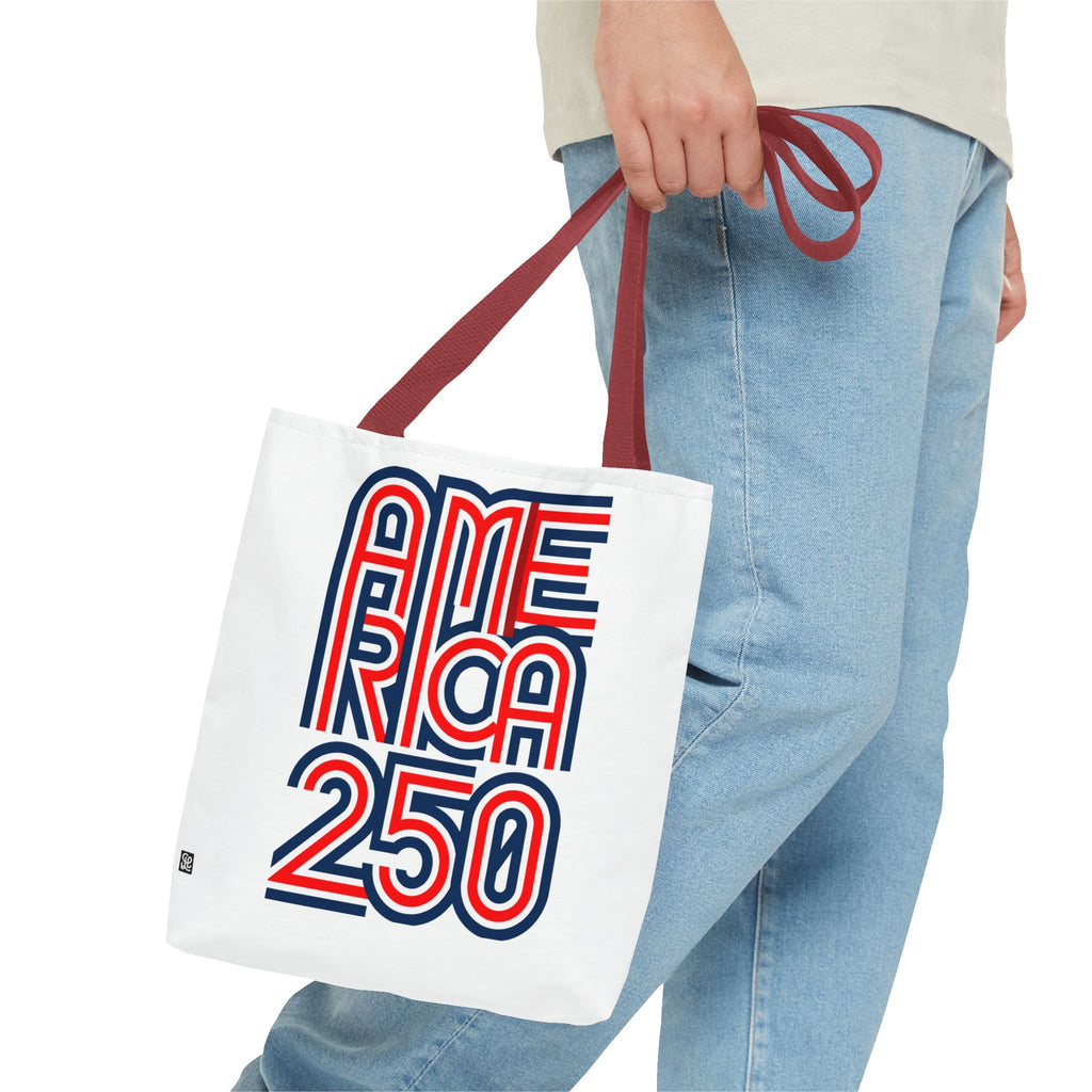 America 250 Tote Bag — Patriotic Red, White & Blue Commemorative Tote