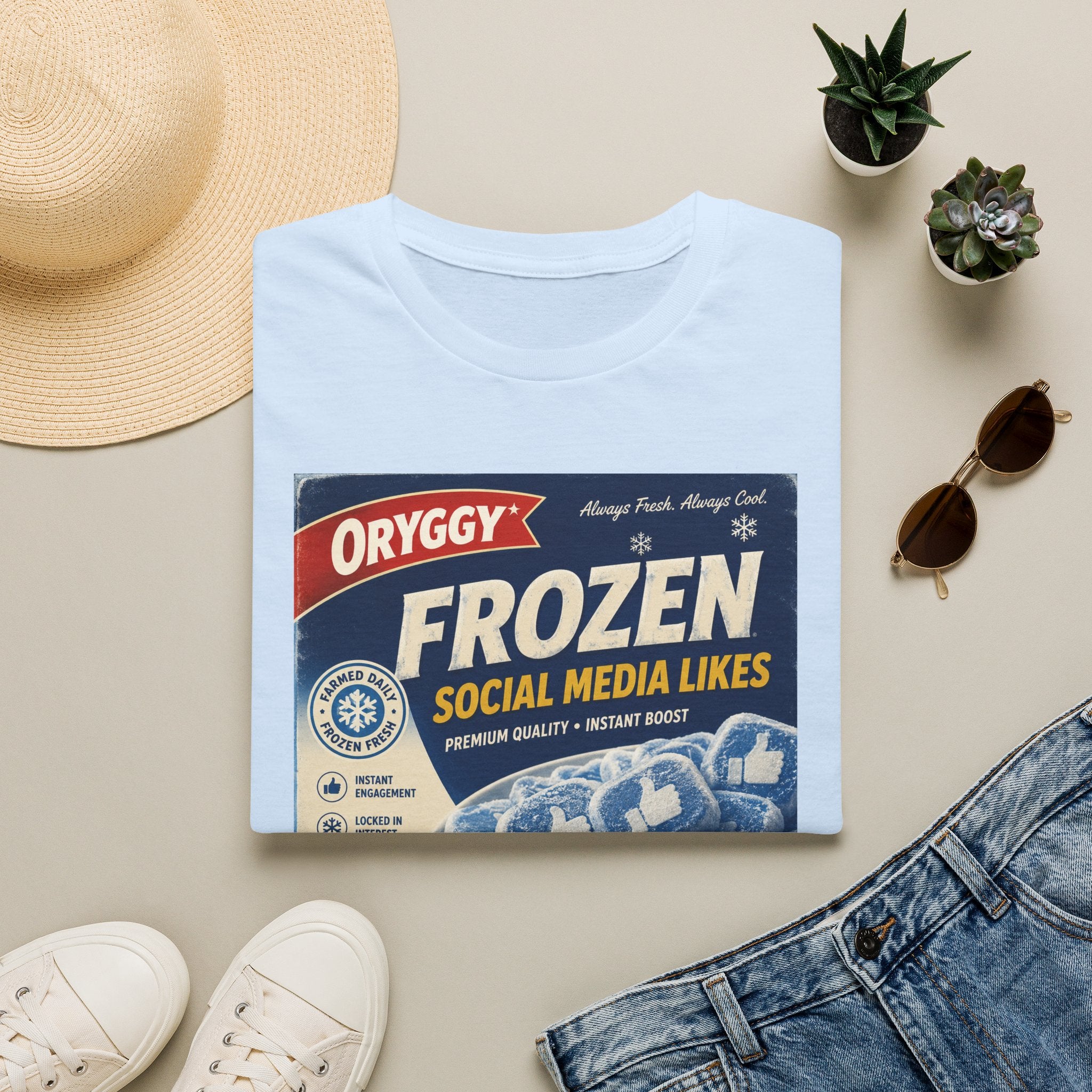 oryggy Originals Summer line 'Frozen Social Media Likes' Retro Graphic Tee