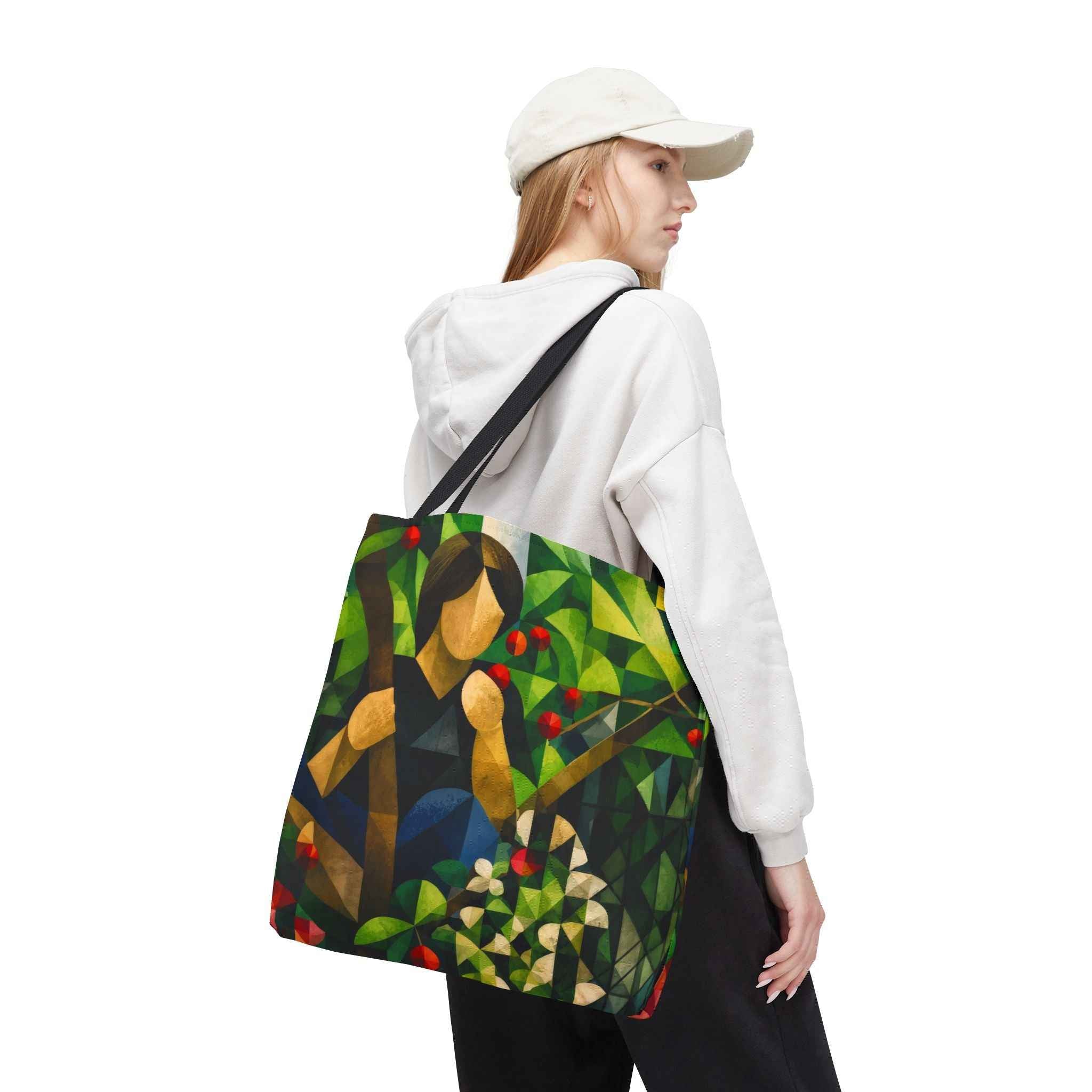 oryggy Originals Summer line Geometric Garden Tote Bag — Colorful Nature Girl All-Over Print