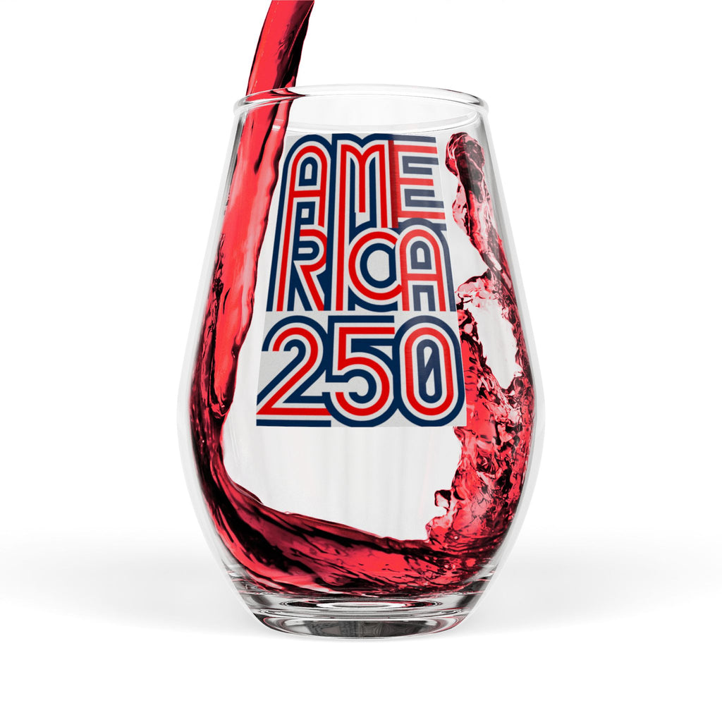 America 250 Stemless Wine Glass – Patriotic 11.75oz Celebration Drinkware