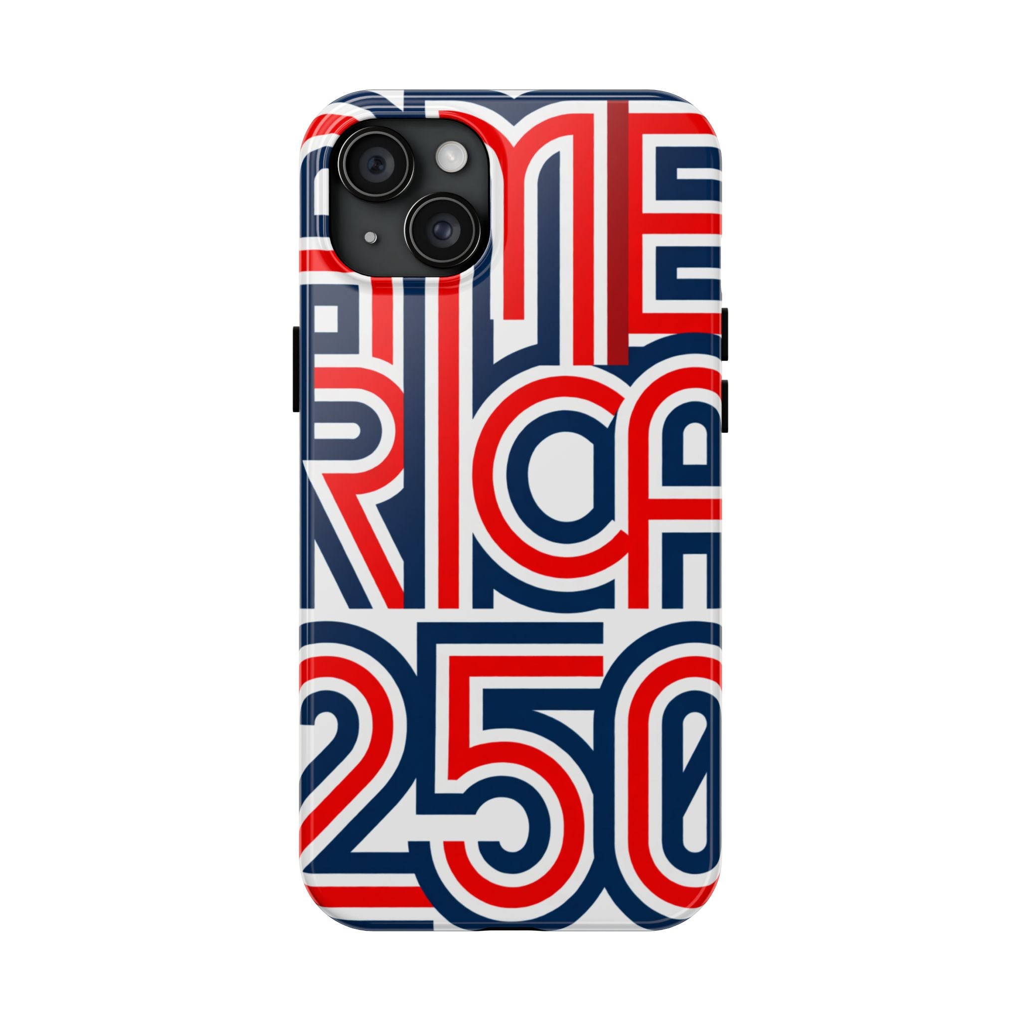 Patriotic 'America 250' Tough Phone Case – Red, White & Blue Retro Typography