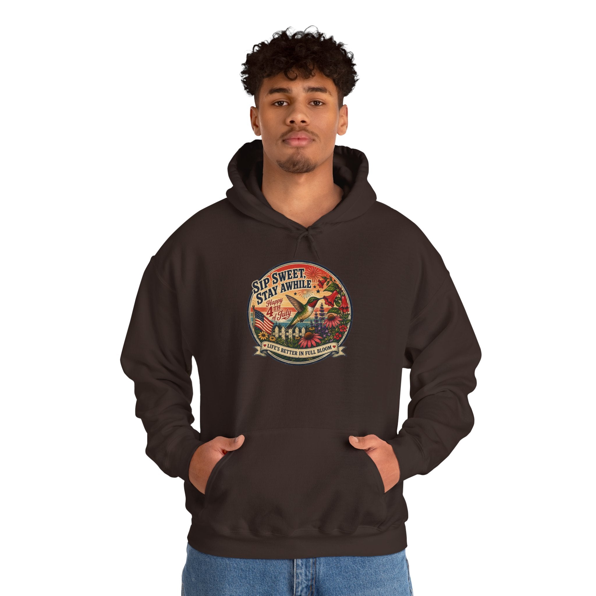 oryggy - america-250-unisex-heavy-blend™-hooded-sweatshirt-hummingbird-tee - Vintage Patriotic Apparel
