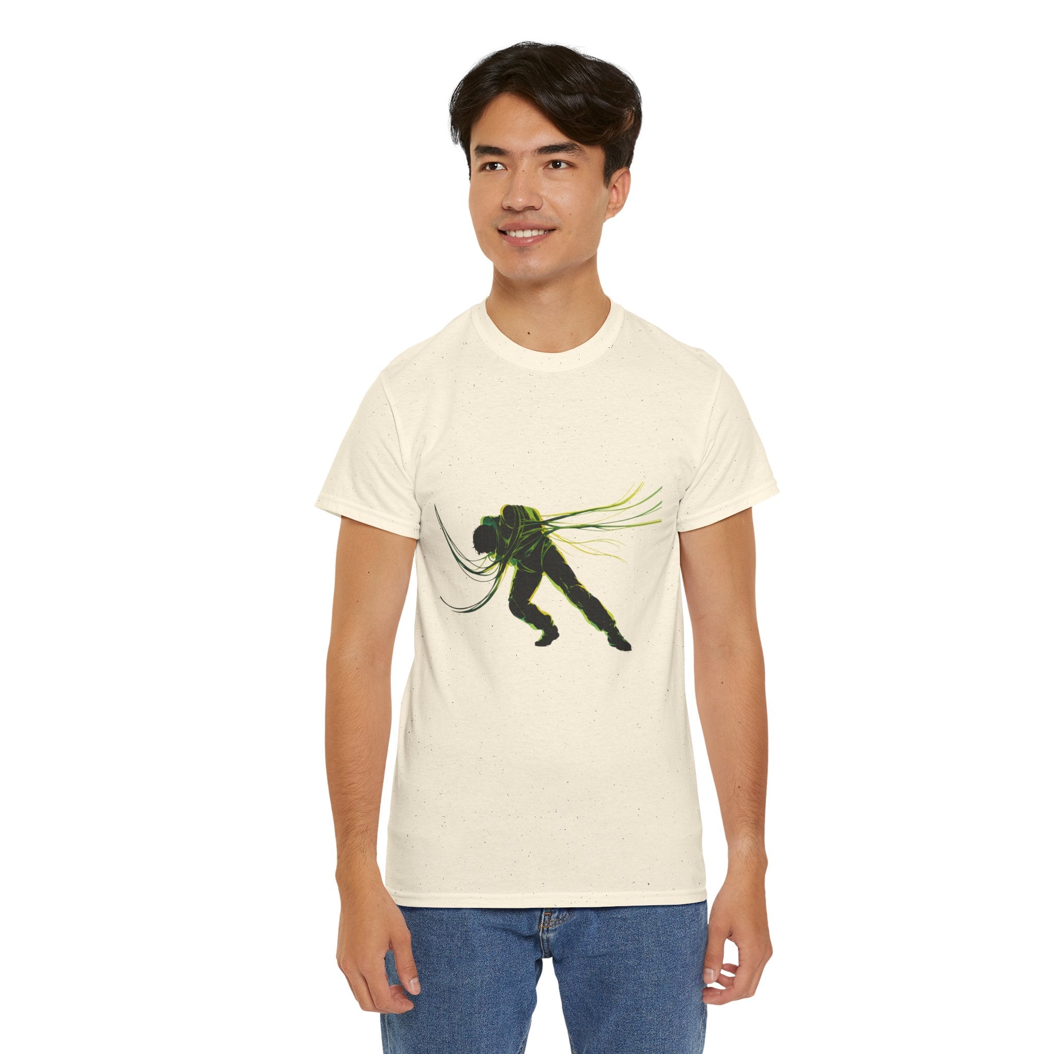 oryggy Originals Summer line Tied Silhouette Tee — Neon Sci‑Fi Astronaut Graphic T-Shirt