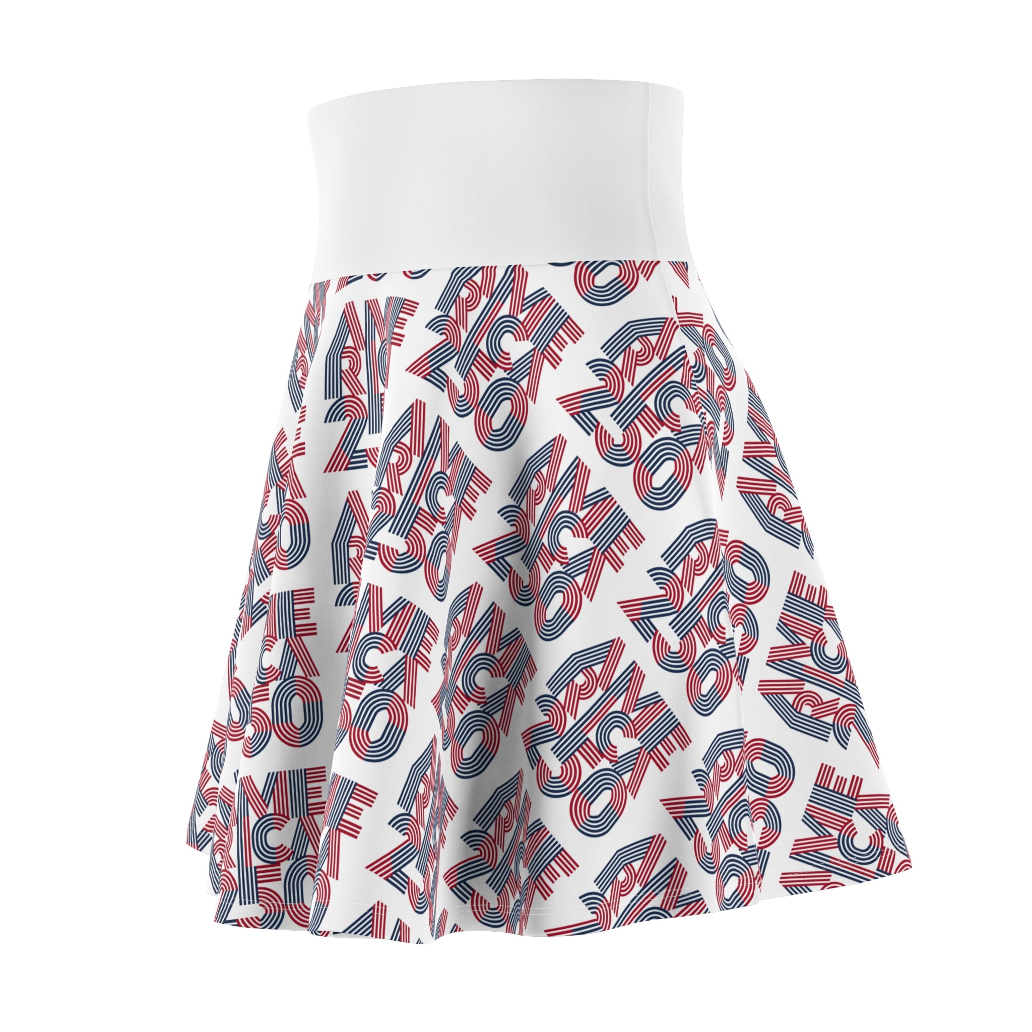 I Am 2020 Pattern Skater Skirt | Typographic All-Over Print