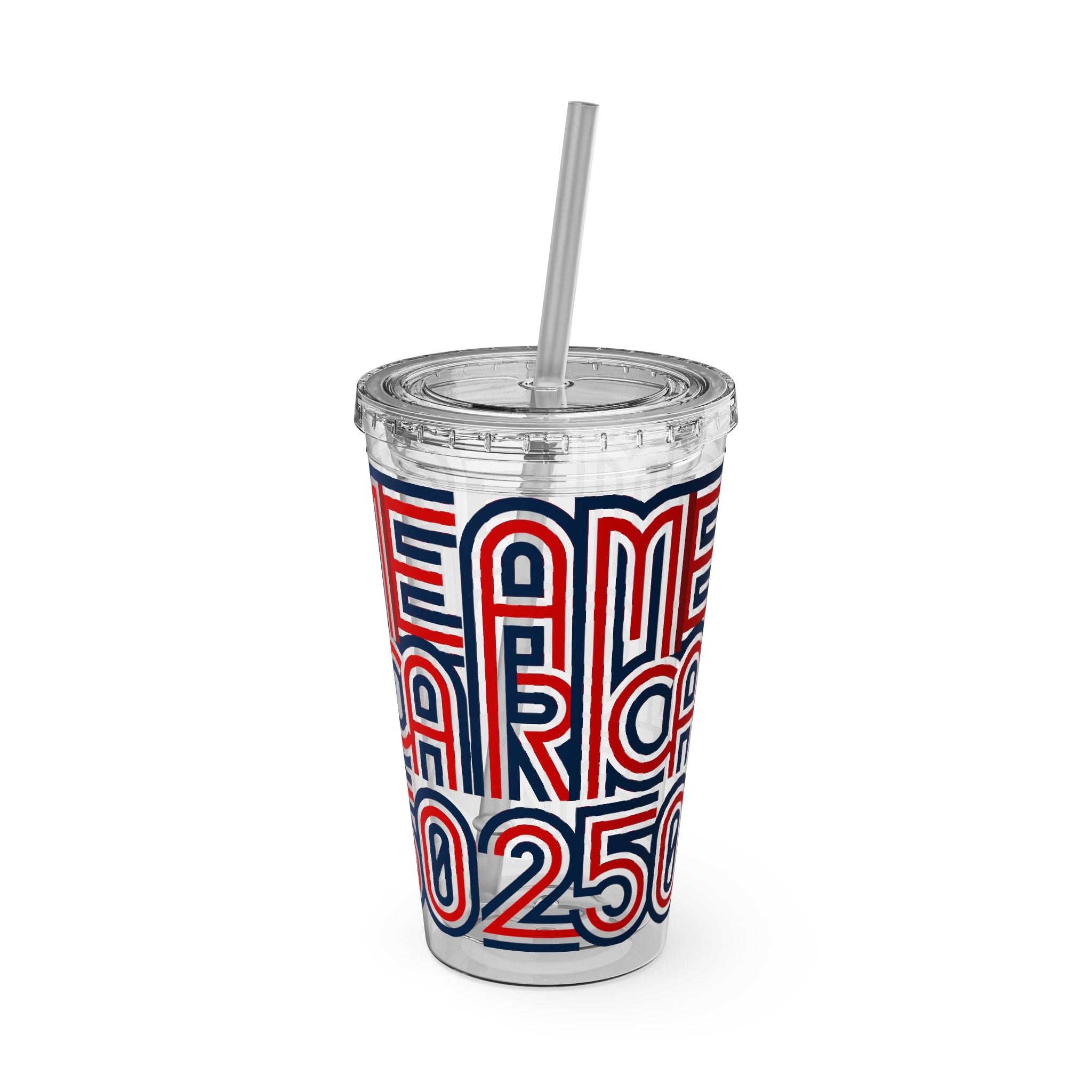 America 250 Tumbler | Patriotic Red White Blue Straw Cup
