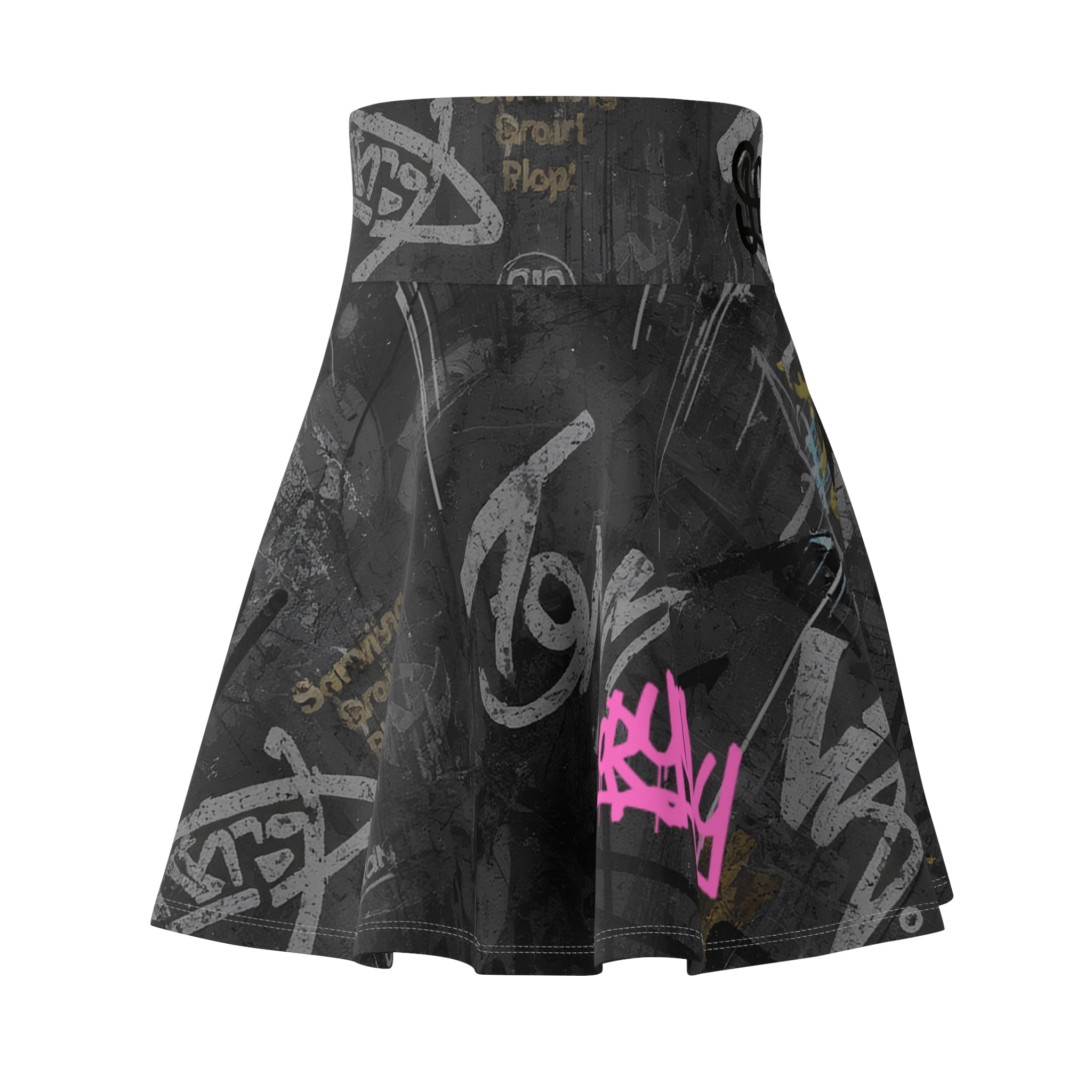 Back view of the personalizable street art print, showing paint drips and neon accents.
