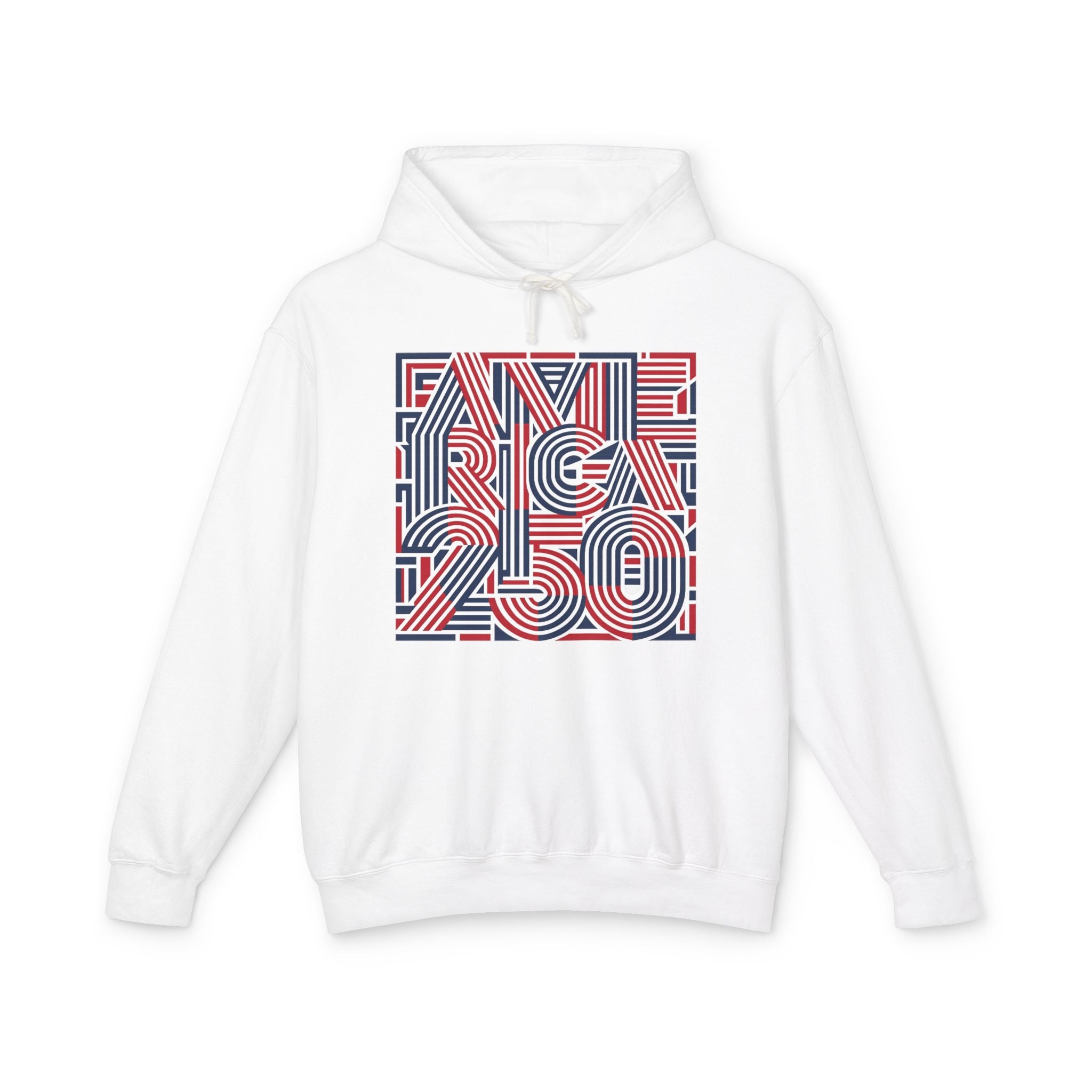 oryggy - america-250-hoodie-retro-red-blue-patriotic-anniversary-pullover - Vintage Patriotic Apparel