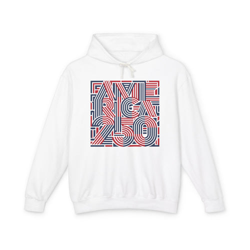 oryggy - america-250-hoodie-retro-red-blue-patriotic-anniversary-pullover - Vintage Patriotic Apparel