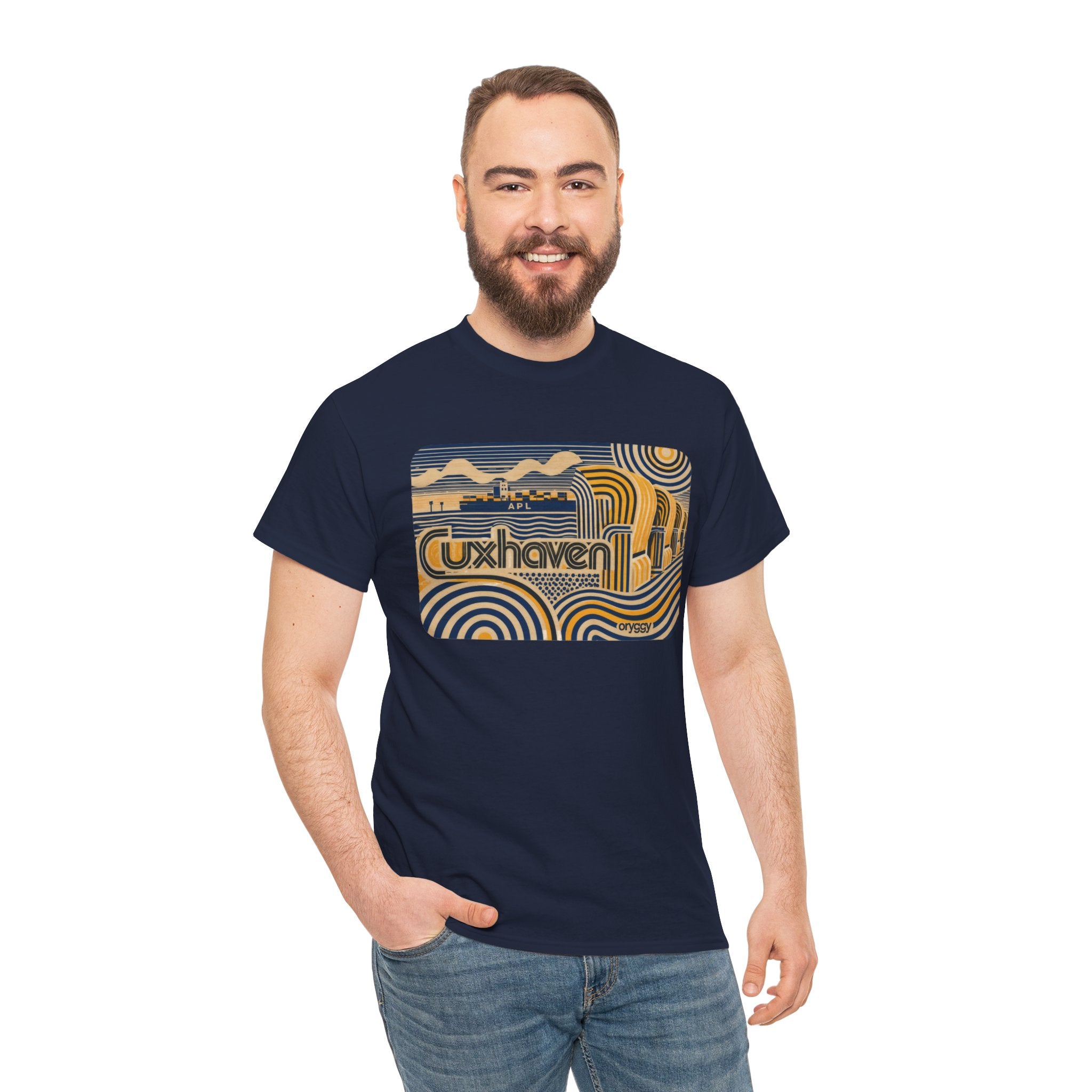 oryggy Originals Summer line Cuxhaven Retro Wave T‑Shirt — Vintage Coastal Graphic Tee