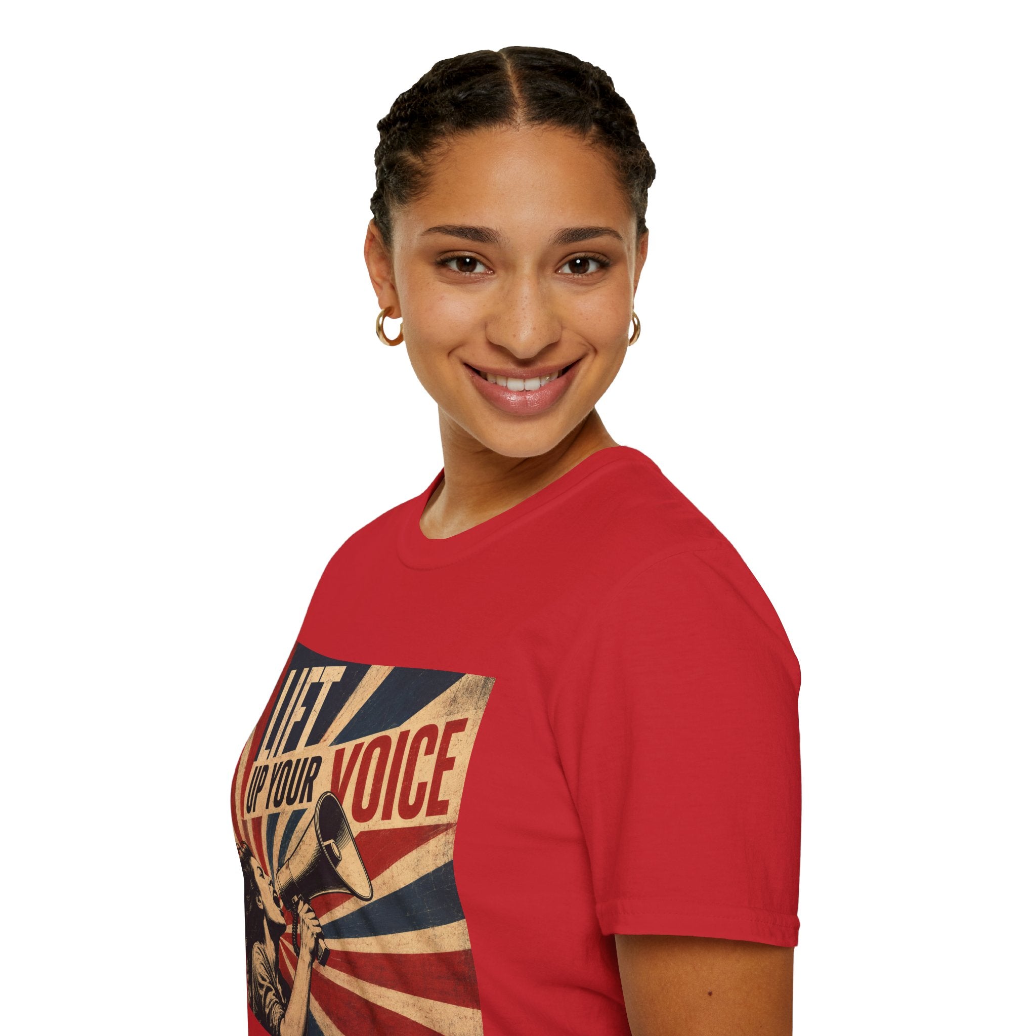 oryggy Originals Summer line Lift Up Your Voice T-Shirt — Retro Megaphone Protest Tee
