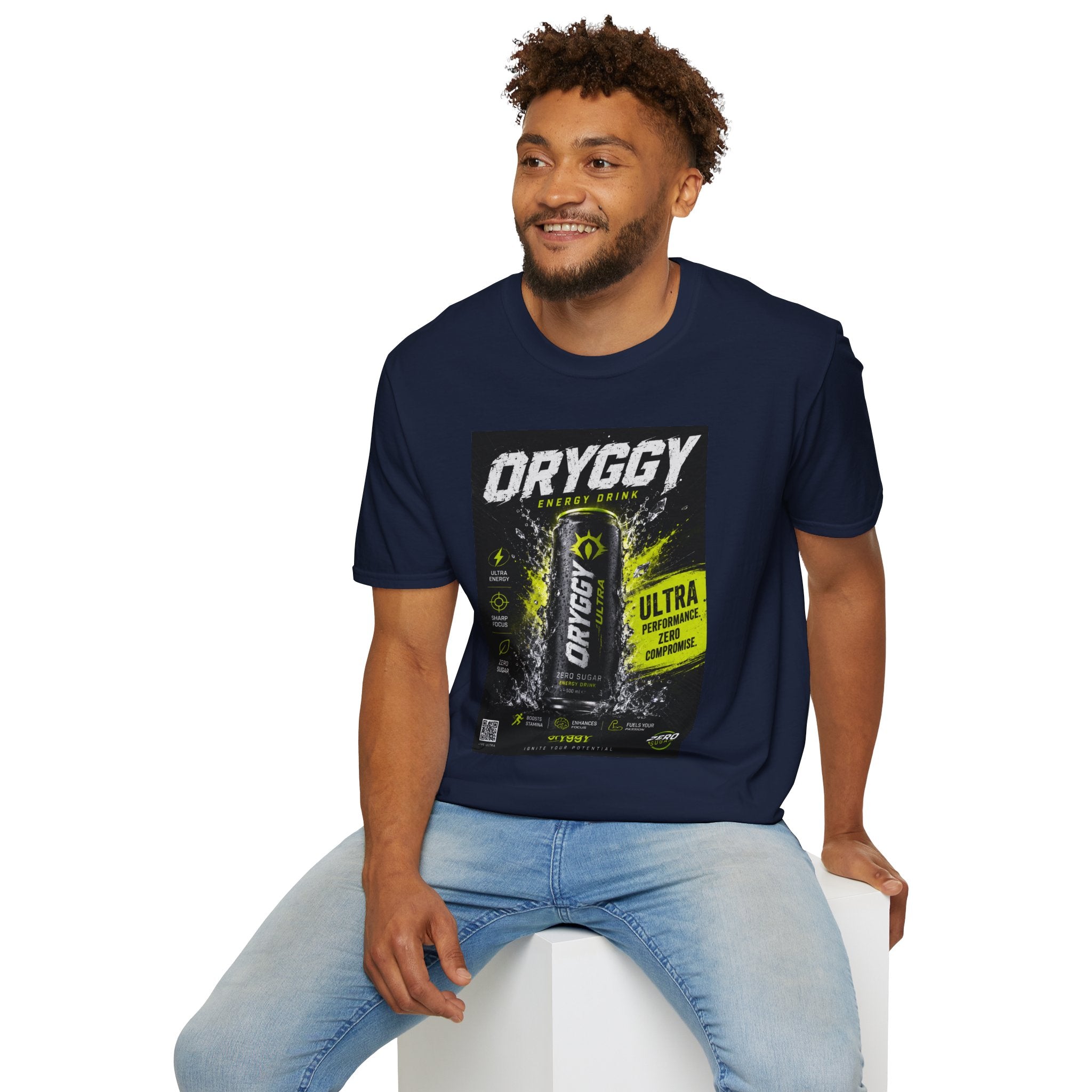 oryggy Originals Summer line Energy Drink T-Shirt — Neon Can Graphic Tee