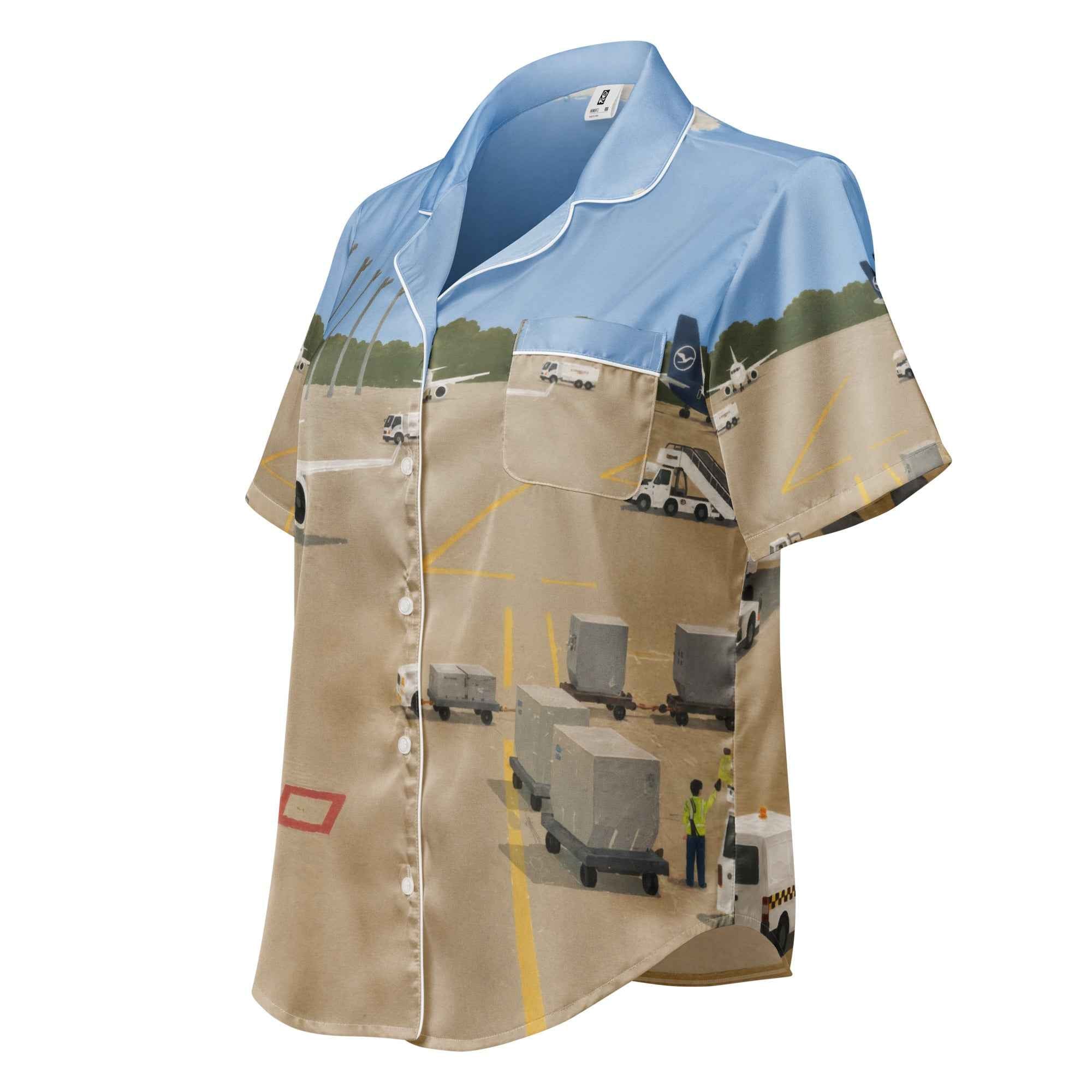 All-over print women’s short sleeve pajama top
